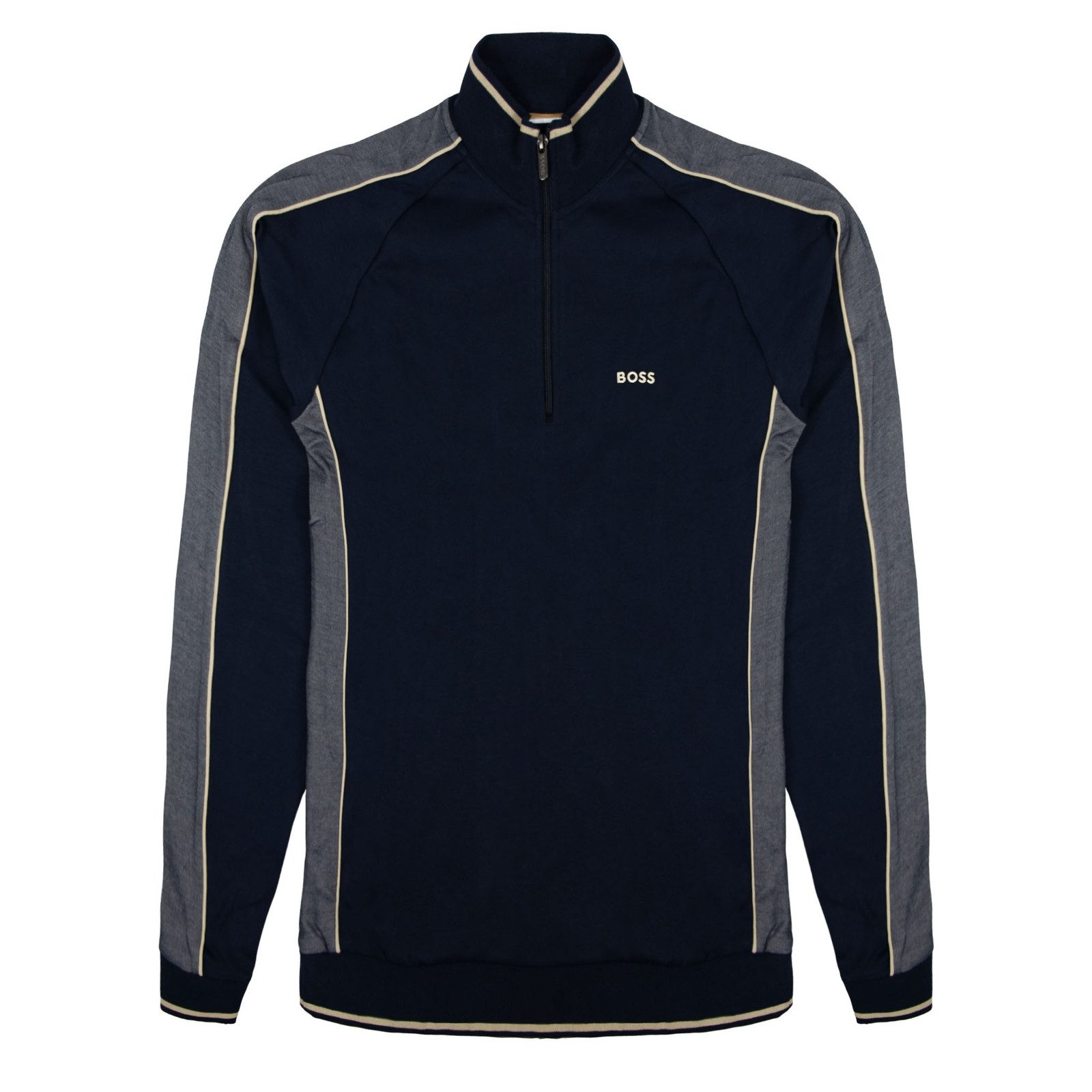 BOSS Sweatshirt Tracksuit 1/4 Jacket mit eingesticktem Markenschriftzug günstig online kaufen