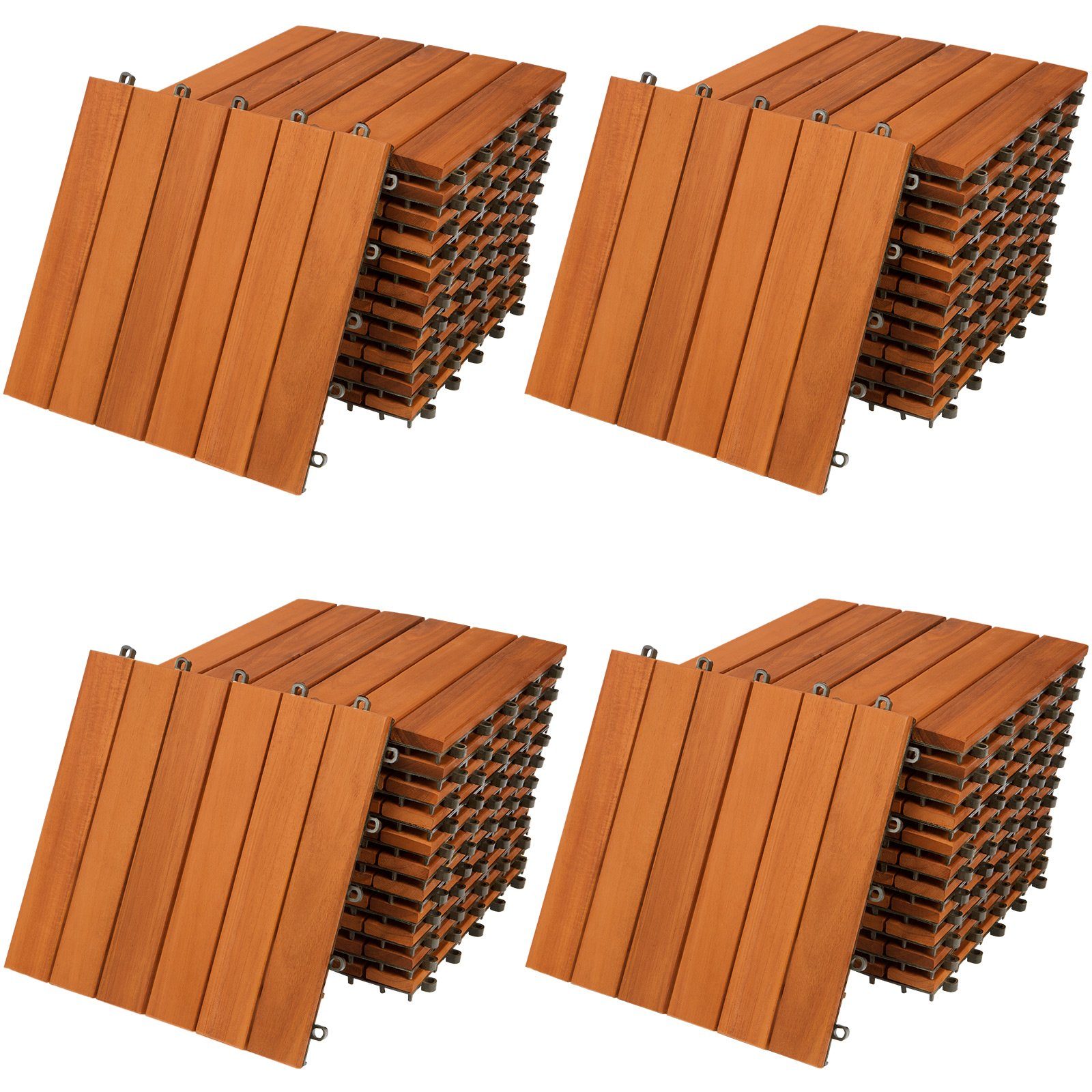 Casaria Holzfliesen 44x Akazie, Terrassenfliesen 1-6m² günstig online kaufen
