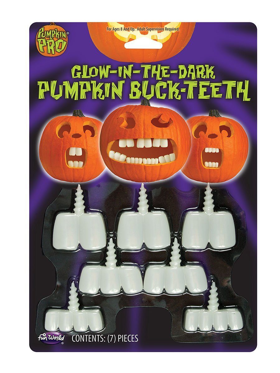 Fun World Dekoobjekt Schneidezähne für Kürbisse Halloween Deko Outdoor
