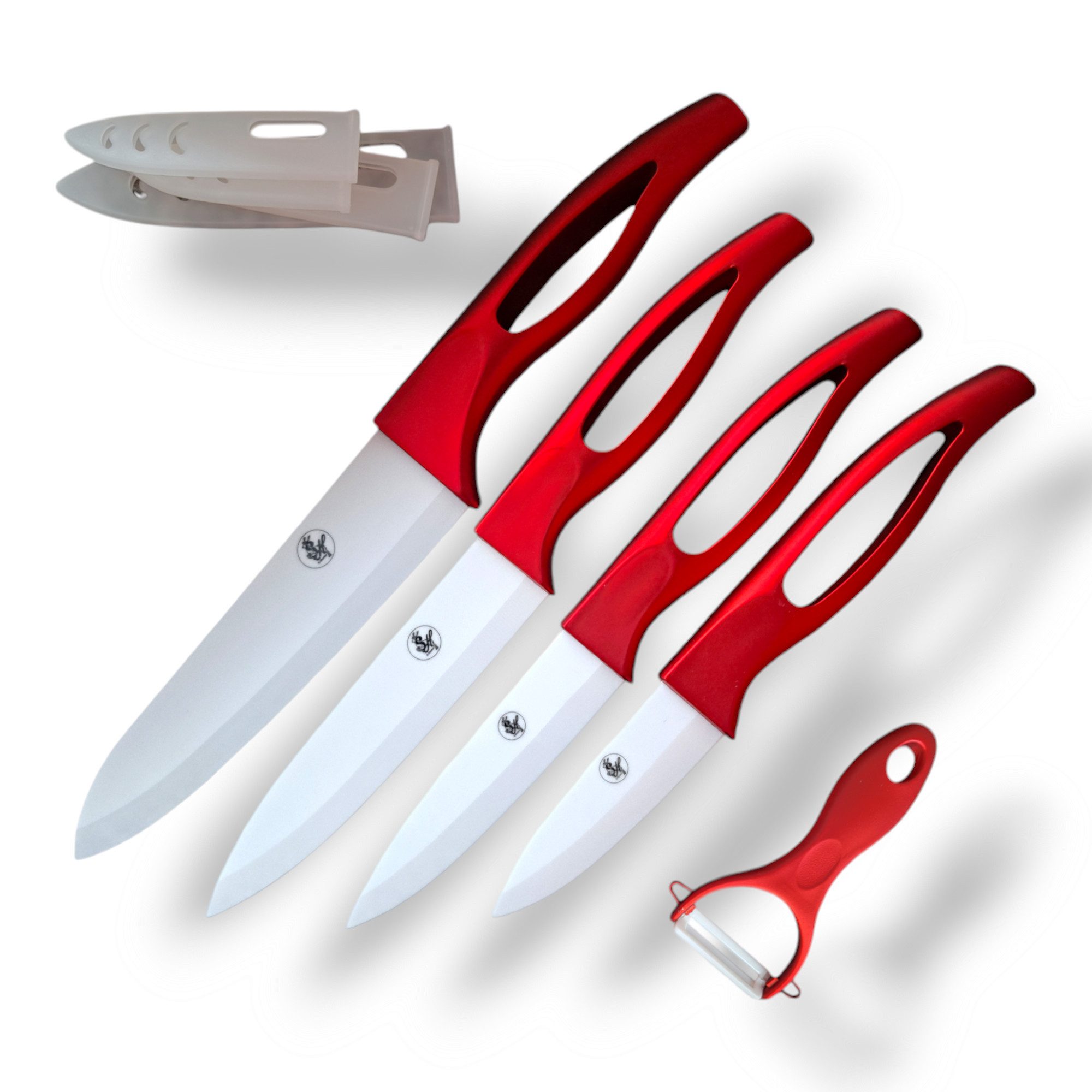 S-HubOla/SHubOla Kochmesser Keramik Messer Set 5Tlg. Kochmesser Allzweck Profi Küchenmesser, 5 Teilig, langlebig, Keramik, ergonomischer Griff