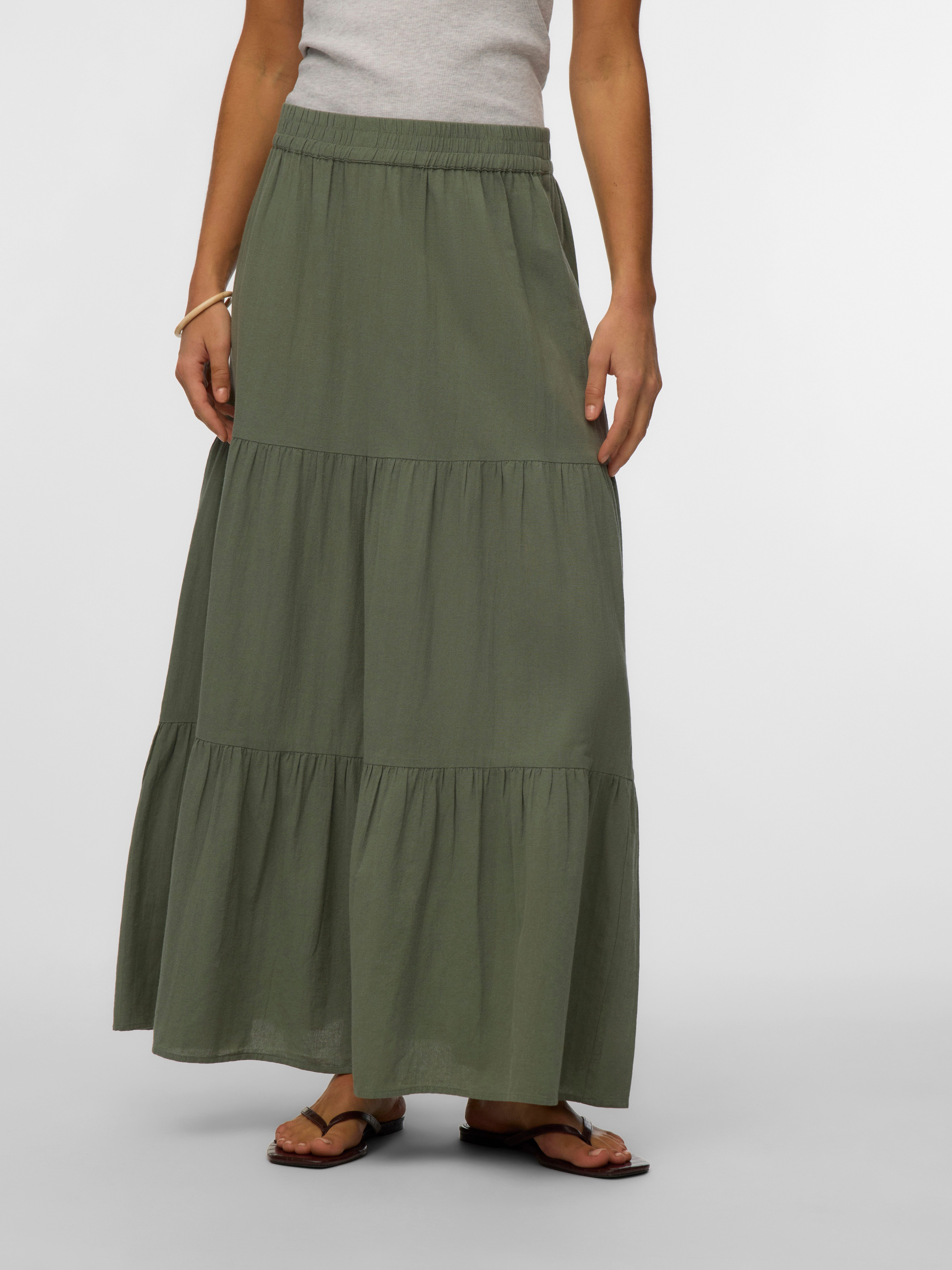 Vero Moda Maxirock VMDICTHE HW MAXI SKIRT WVN GA Baumwolle