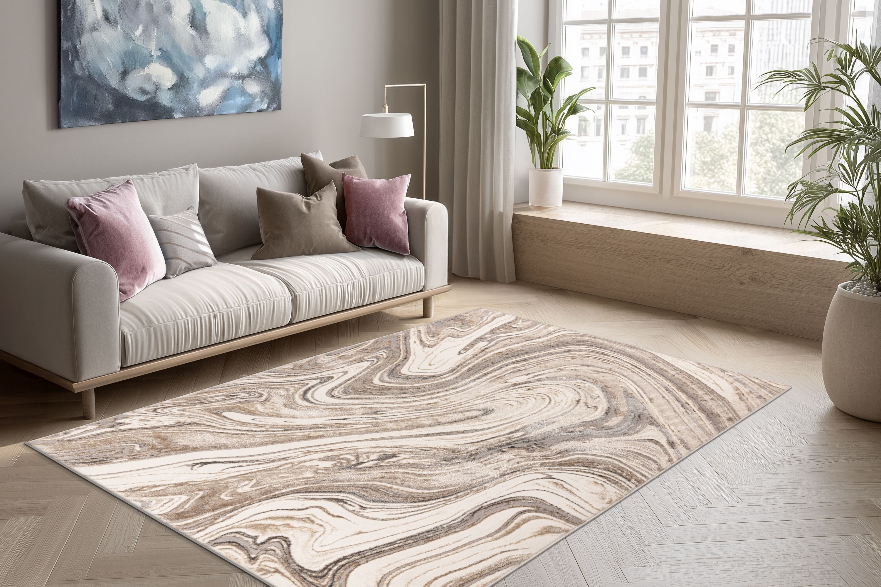 Kayoom Teppich Chalk 125, rechteckig, Höhe: 11 mm, Kurzflor, Wohnzimmer