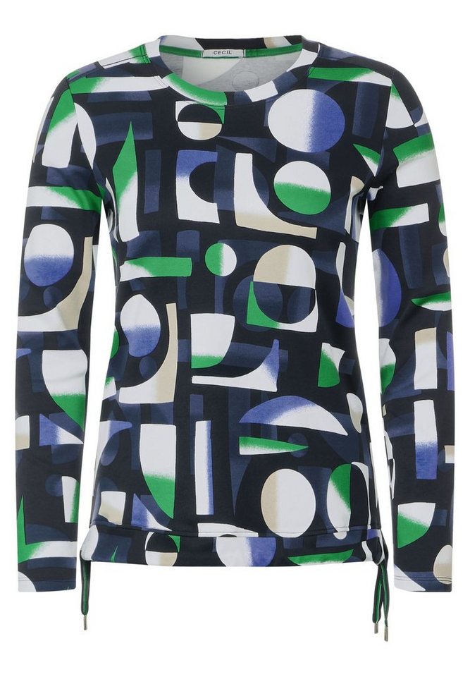 Cecil Langarmshirt, Geometrischer Print