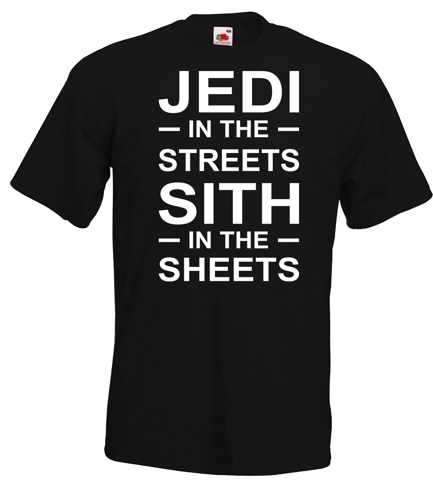 in T-Shirt Serien mit Jedi Youth Shirt Schwarz Frontprint Herren Designz Streets the trendigem