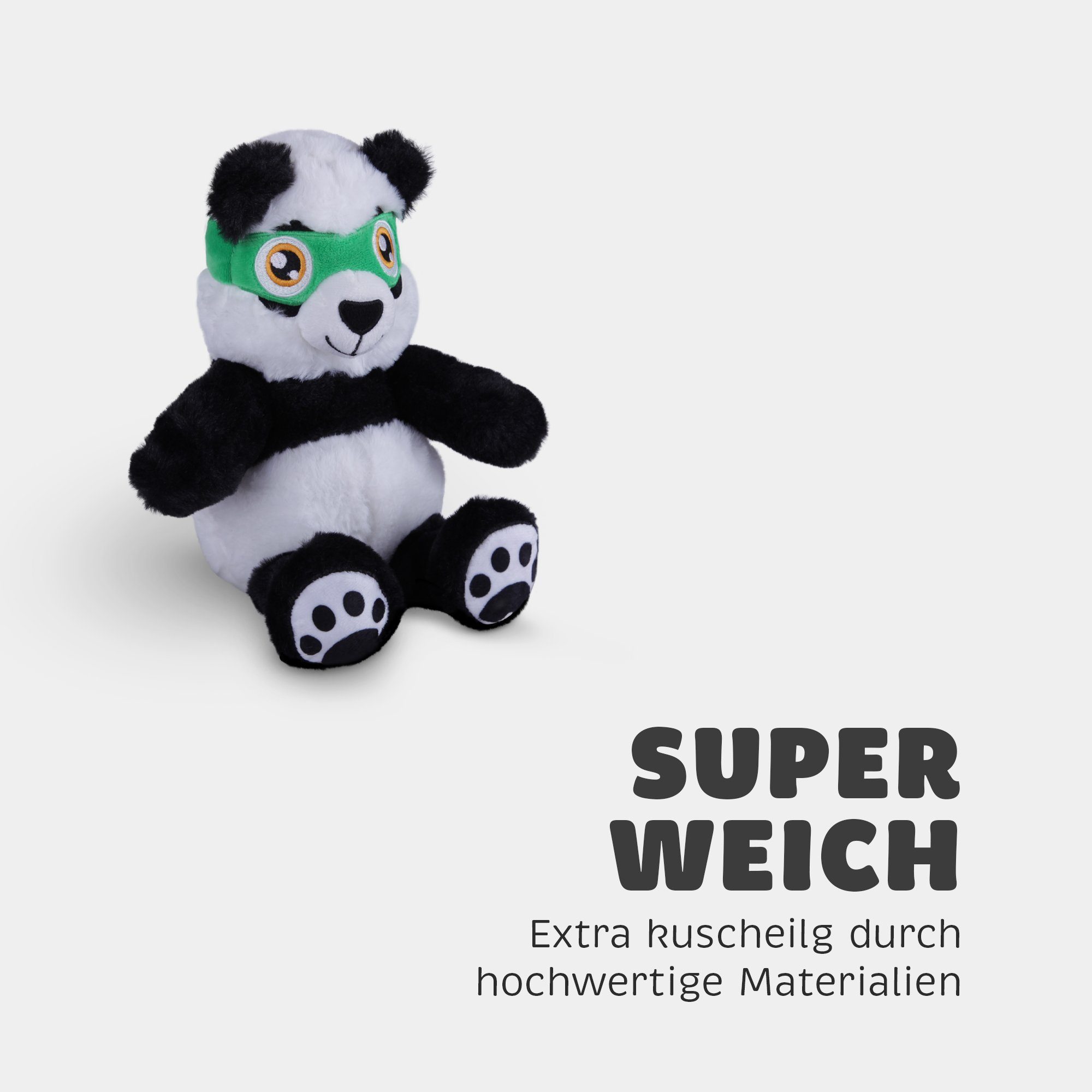 Bestlivings Stofftier - (Pao - Panda), 100% Umweltfreundlich Helden Kuscheltier Plüschtier Material recyceltes Nachhaltig