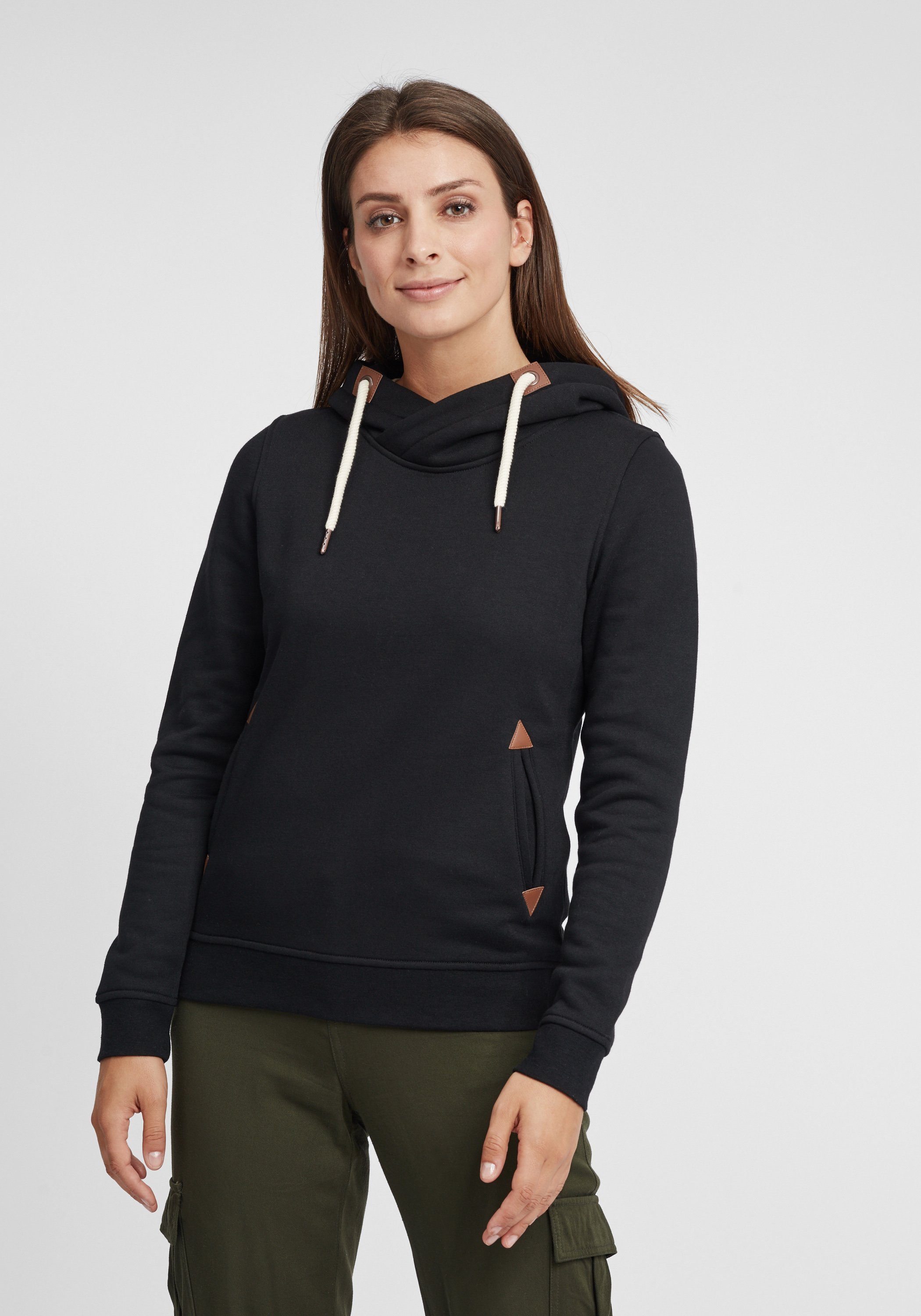 OXMO Hoodie OXVicky Hood Kapuzenpullover mit Cross-Over Kragen