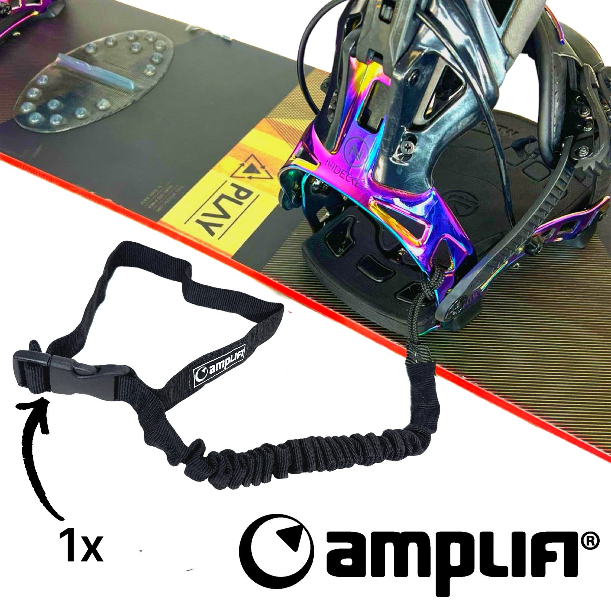 Amplifi Ski- und Snowboardträger Amplifi Web Leash Snowboard Snowscooter Safty Sicherungsseil schwarz