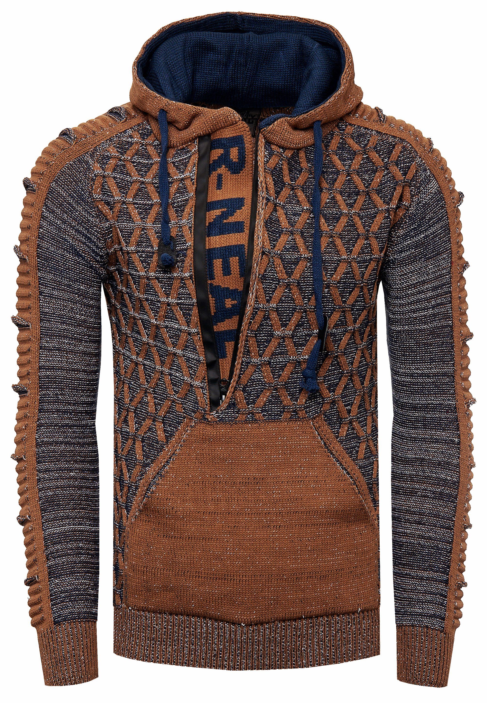 Neal Design braun-grau Rusty in Kapuzensweatshirt ausgefallenem