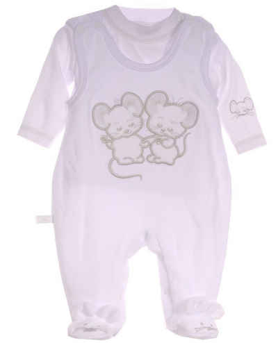 La Bortini Strampler Strampler und Shirt Baby Anzug 44 50 56 62 68 74 in Weiß