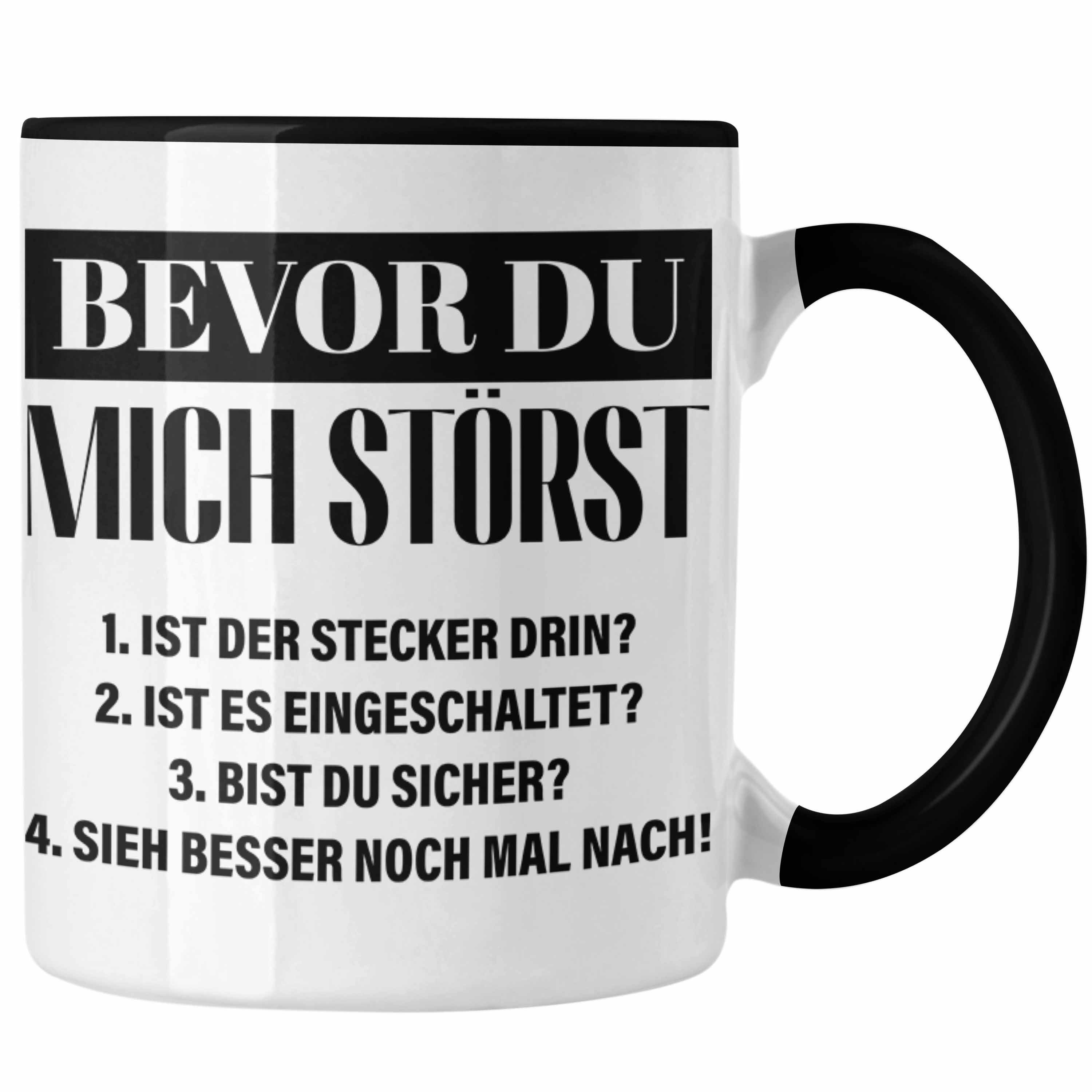 Trendation Tasse Trendation - IT Techniker Geschenk Tasse Support IT Informatiker Geschenk Lustiger Spruch Männer schwarz