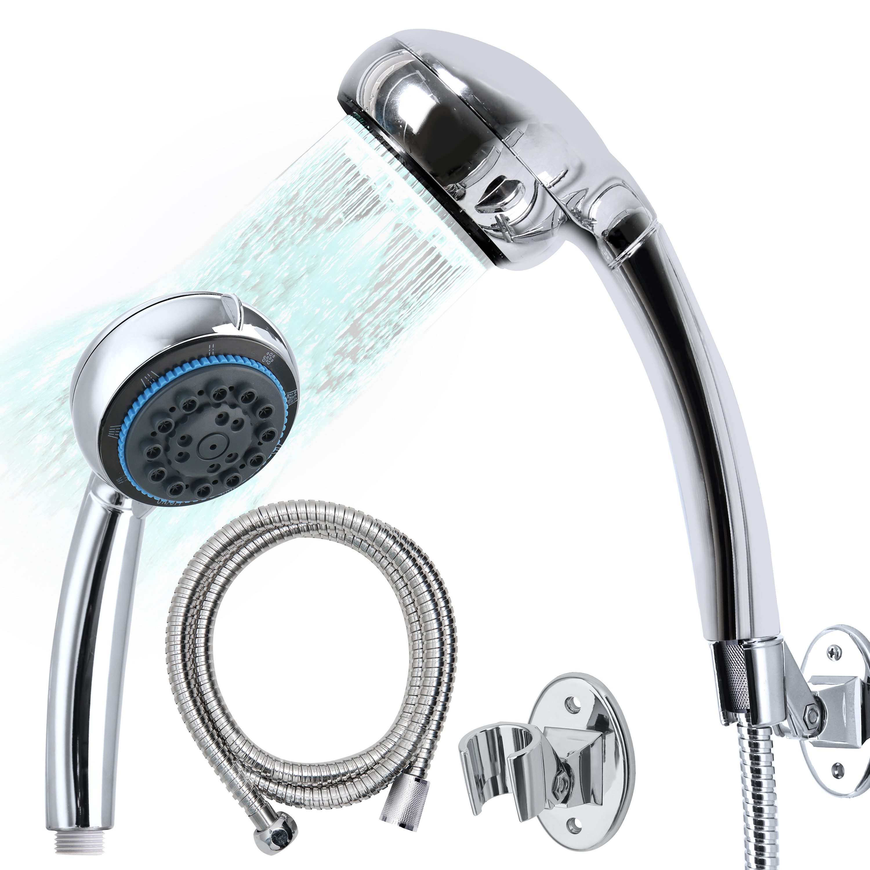 Euroshowers GmbH Duschbrause Handbrause mit Brauseschlauch Set Atlantic, (3-tlg)