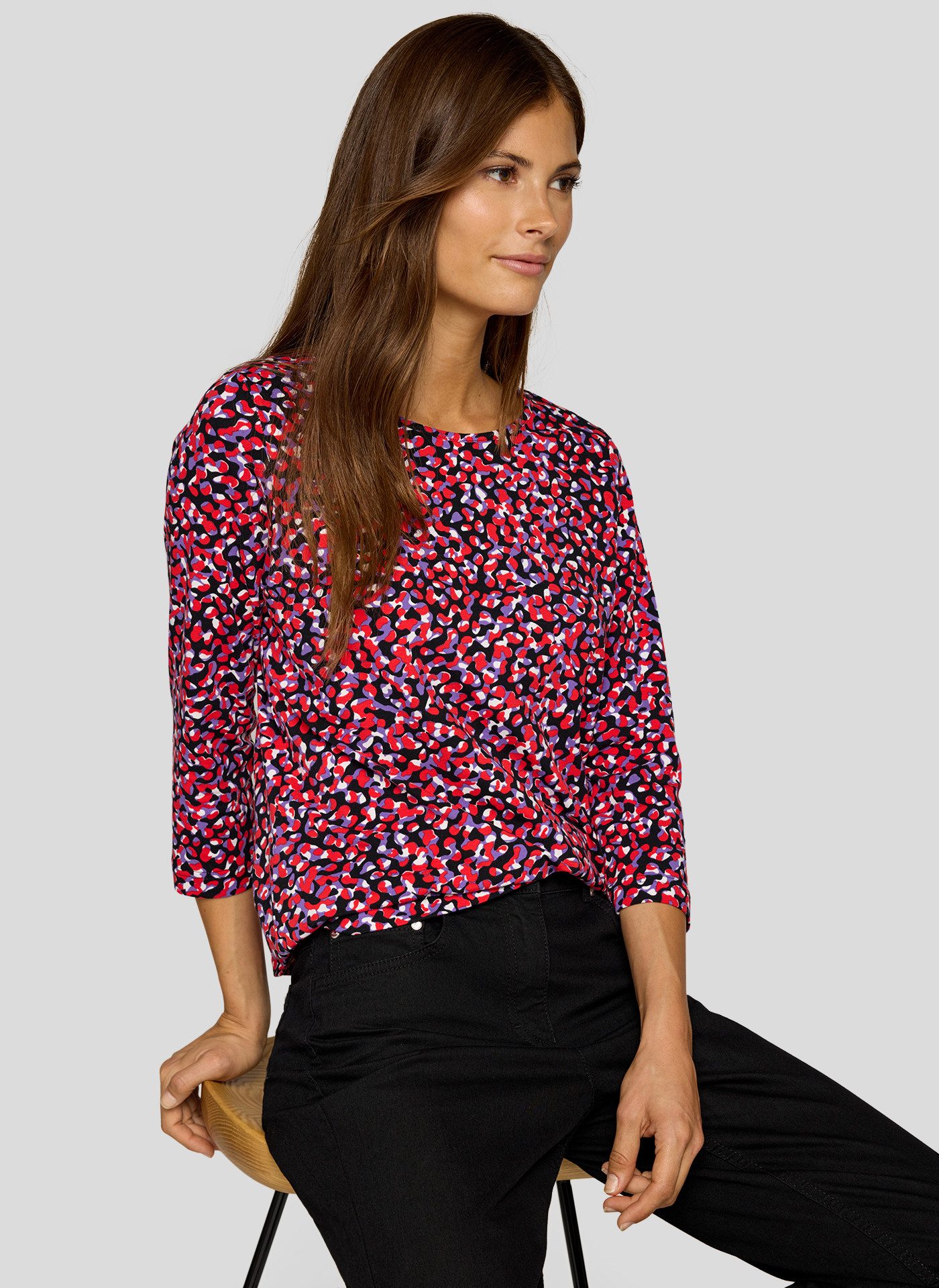 Rabe 3/4-Arm-Shirt Sommershirt mit All-Over Print günstig online kaufen