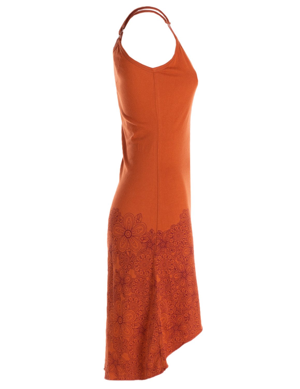 Vishes Sommerkleid Damen Sommer-Kleid High-Low Kleid Spagettiträger-Kleid Shirt-Kleid Goa, Boho, Hipiie Style