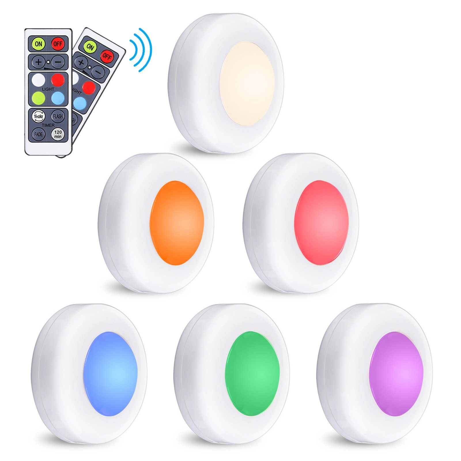 MECO Schrankleuchte, LED, 16 Farbwechsler, 6tlg,2Modi,Timer,Fernbedienung