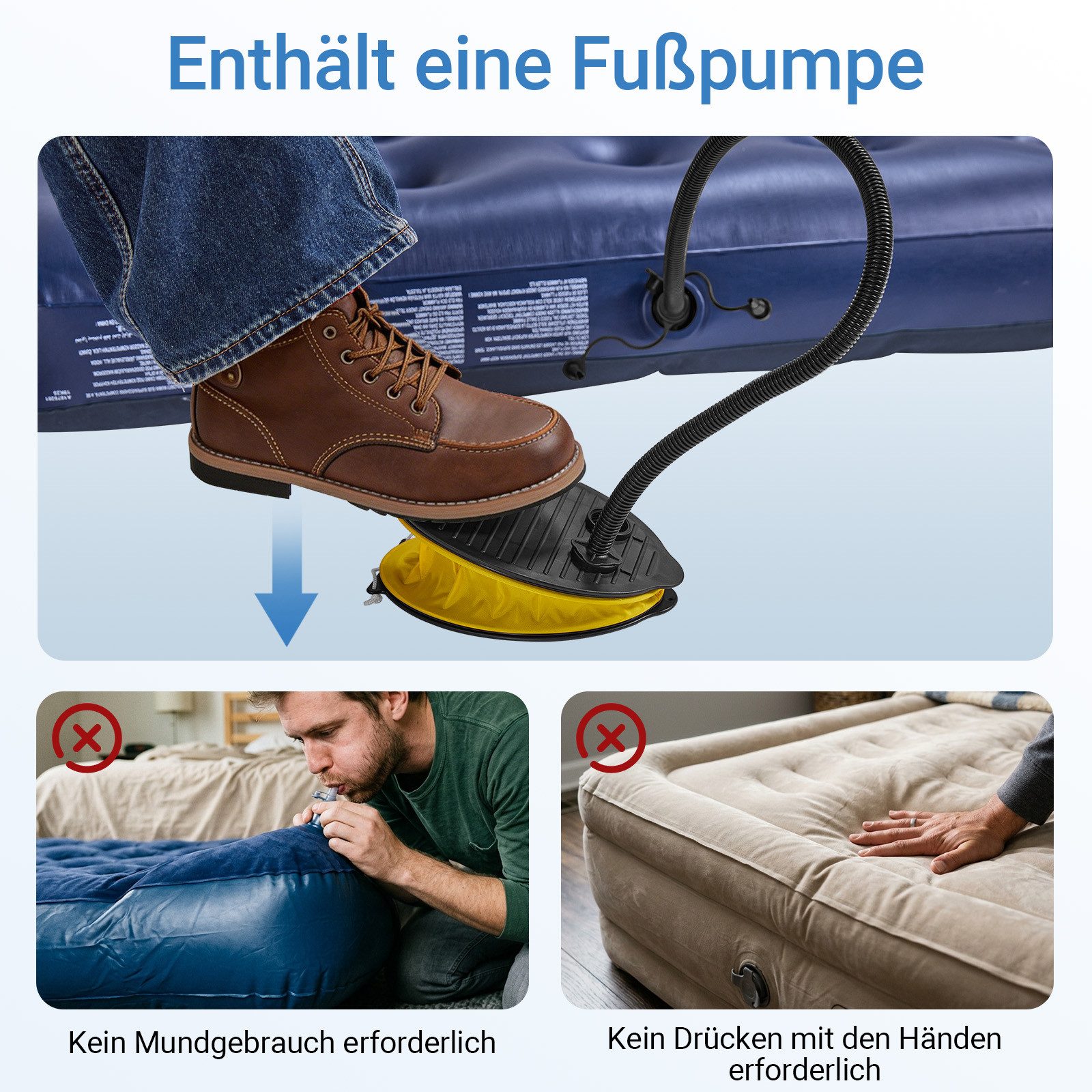 SoBuy Feldbett OGS32-II, Vorzelt Wasserdichtes Campingbett Campingliege Familienzelt Feldbett mit Zelt für 1-2 Personen, Campingmatratze für 1-2 Personen