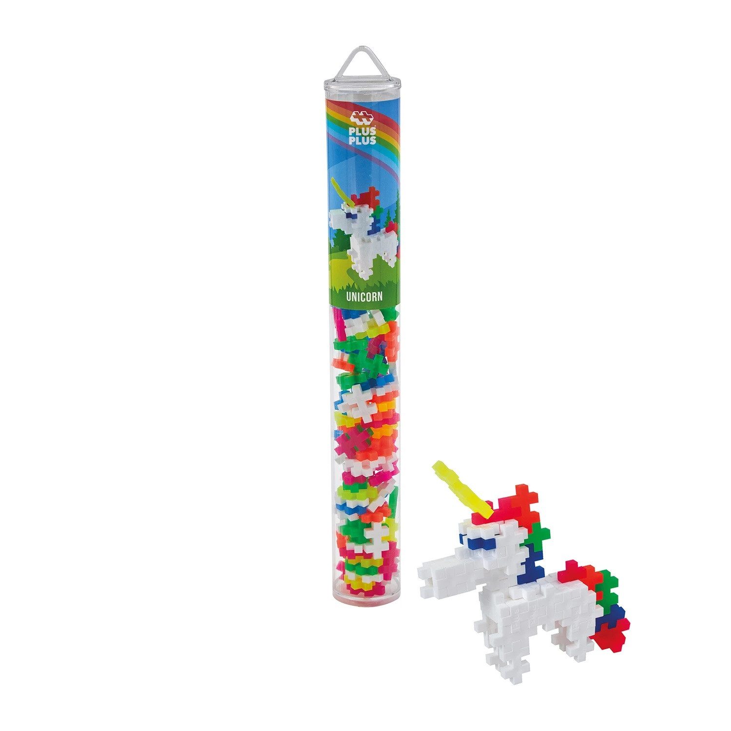 PLUS-PLUS Geniales Konstruktionsspielzeug, Kreativ-Bausteine Tube, Einhorn Spielbausteine, (100 St)