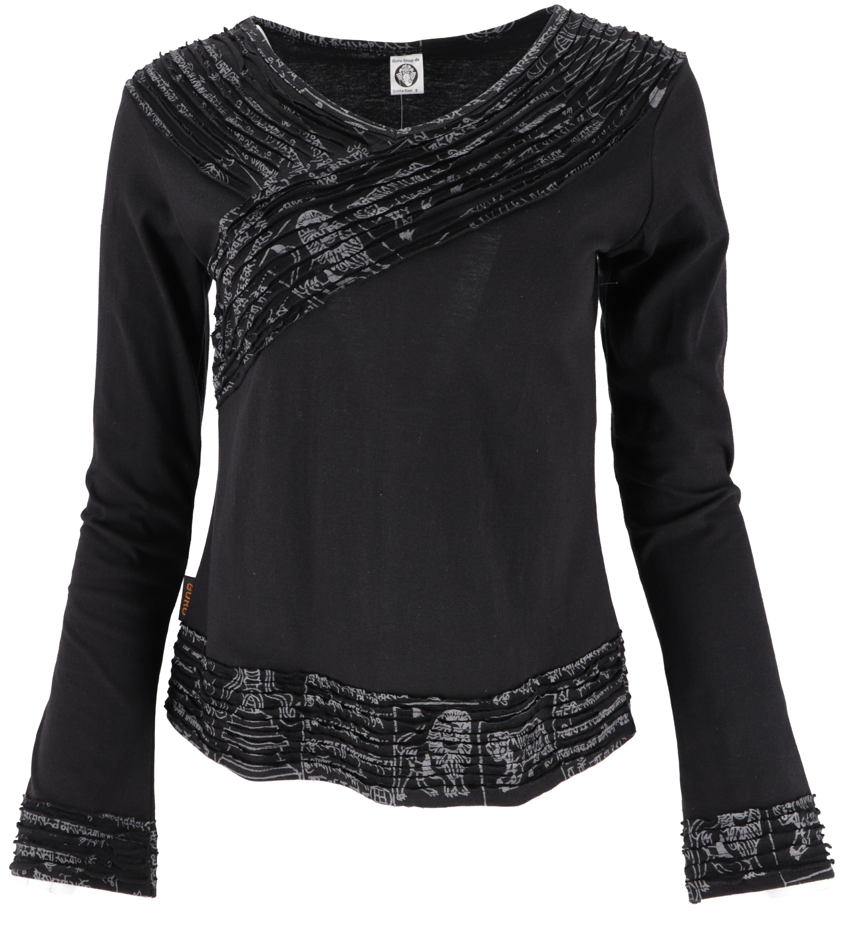 Guru-Shop Longsleeve Langarmshirt Boho-chic, Hare Krishna günstig online kaufen