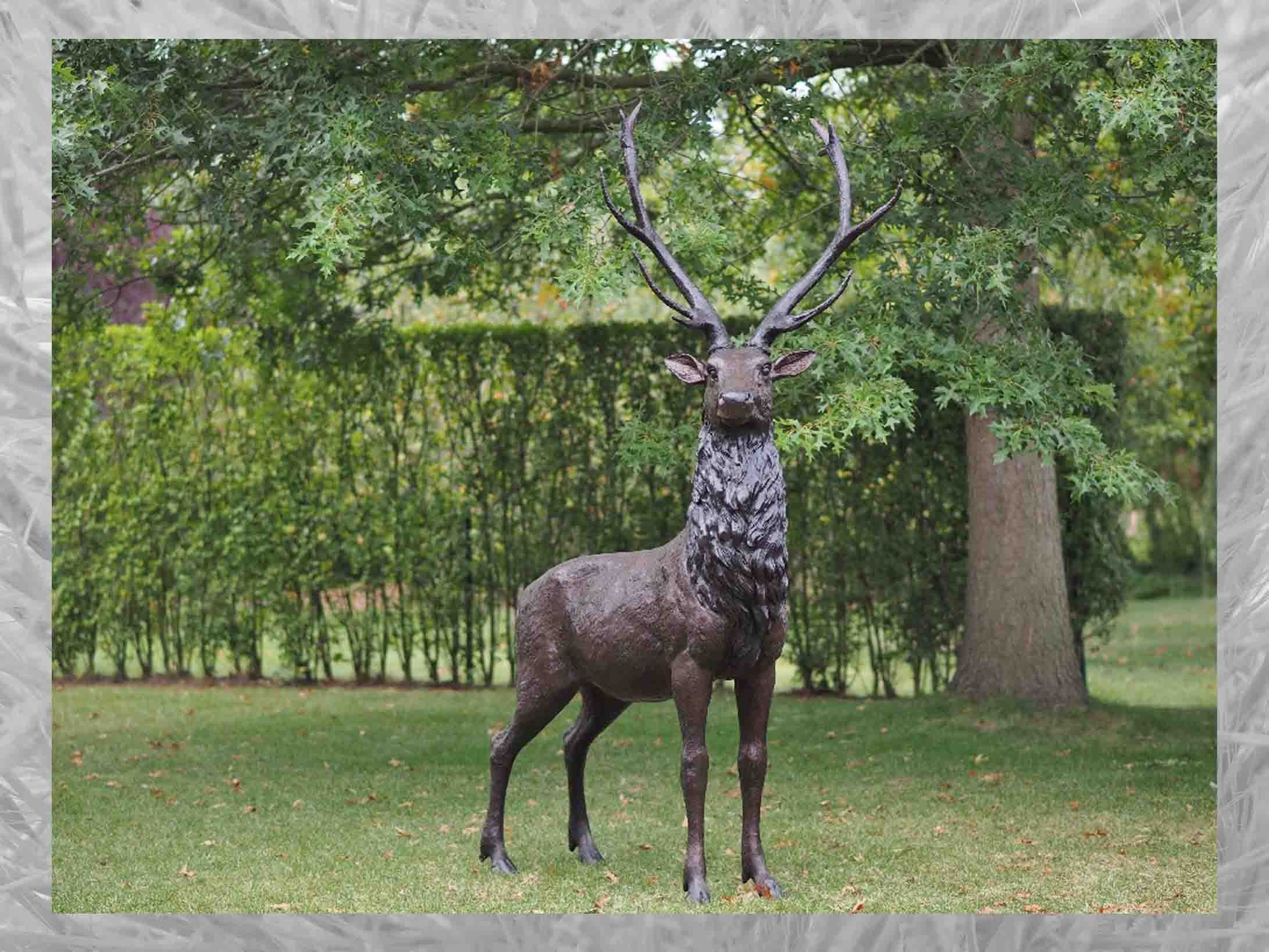 Hirsch, Bronze IDYL IDYL Bronze-Skulptur Gartenfigur