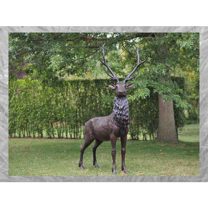 IDYL Gartenfigur IDYL Bronze-Skulptur Hirsch Bronze