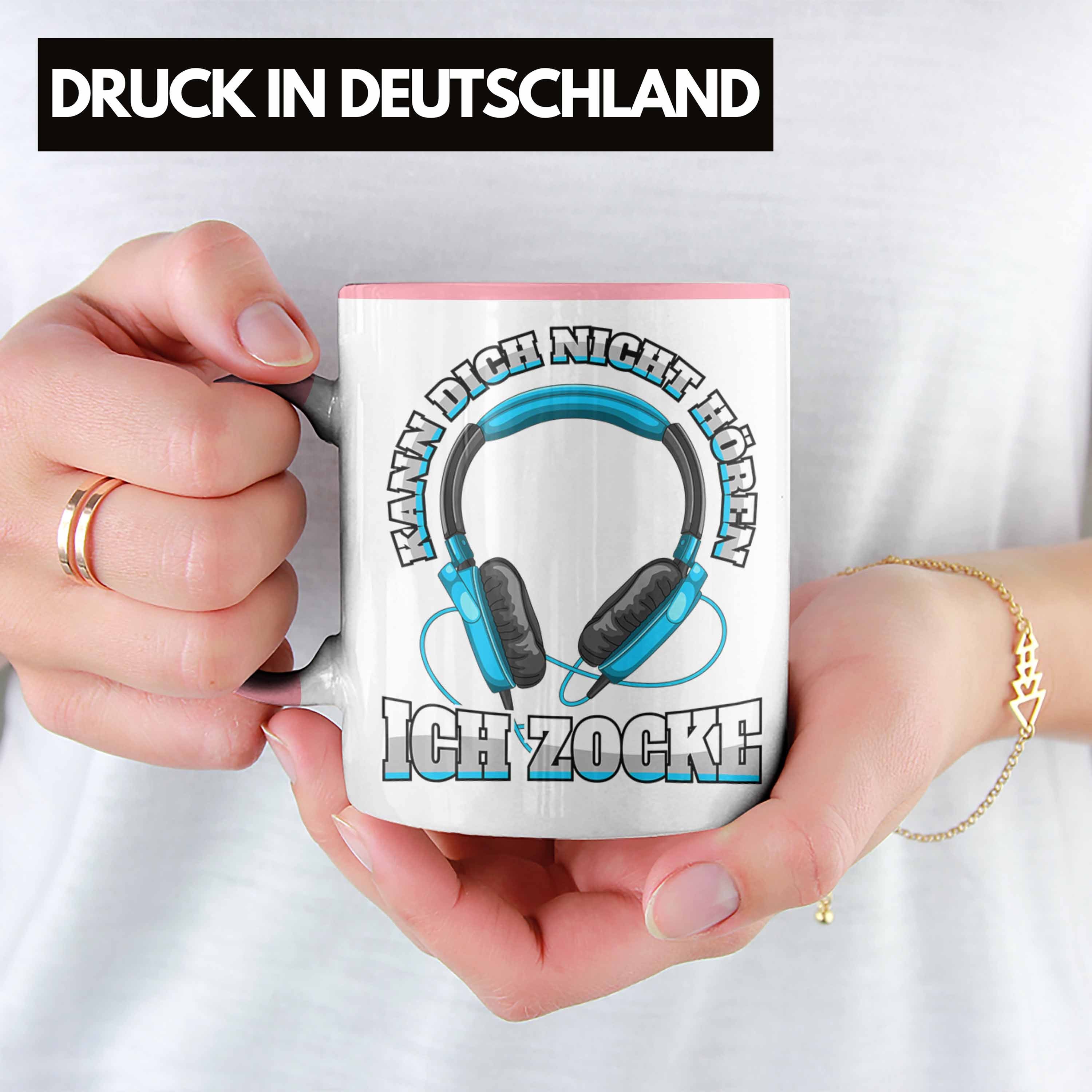 Männer Gaming PC Spruch Geschenk Mitbringsel Kinder Jungen Zocker Zubehör Lustig - Zocken Tasse Tasse Gamer Tassen Geschenkideen Trendation Trendation Rosa