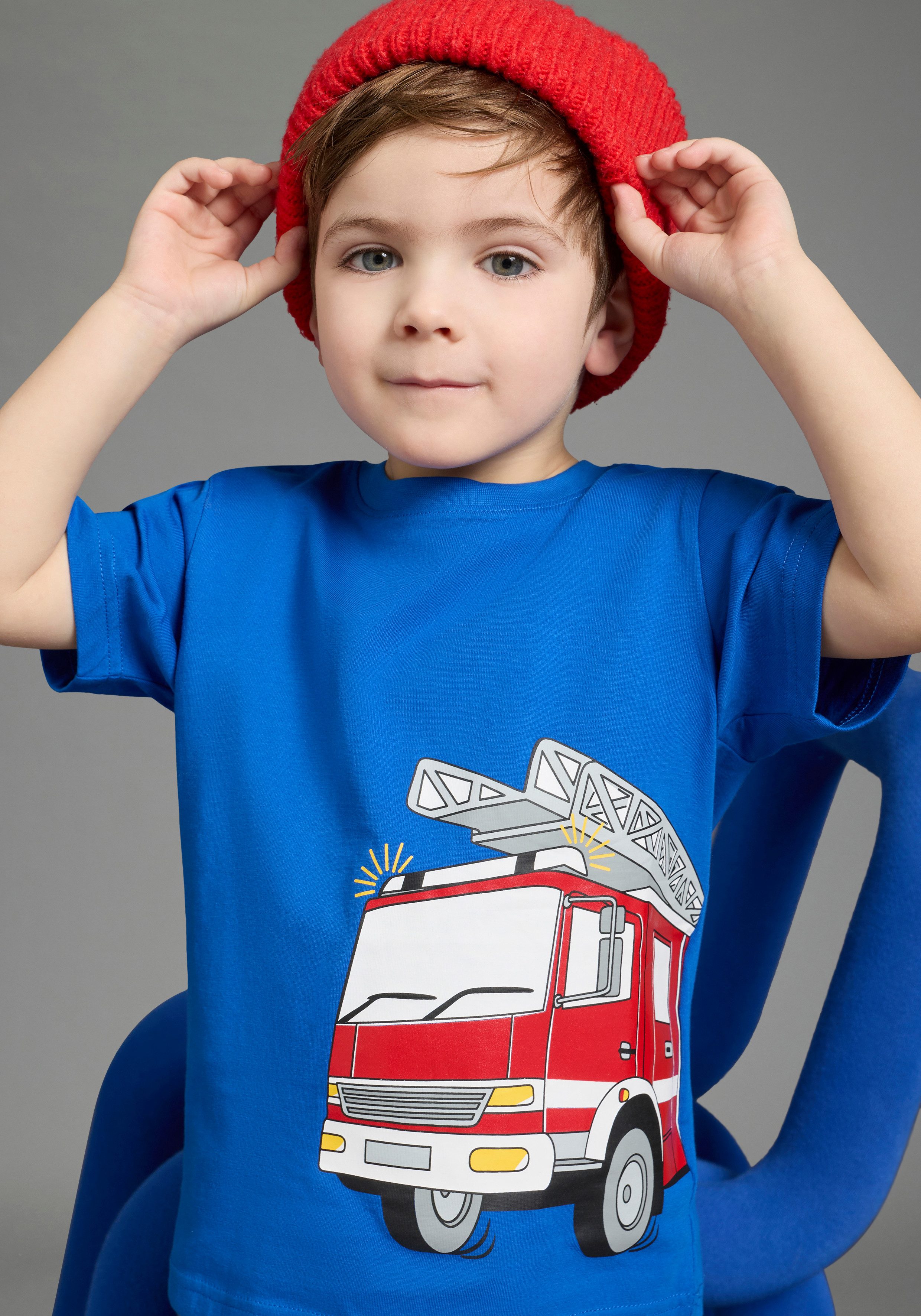 T-Shirt Cooles Shirt mit Feuerwehr Folienprint