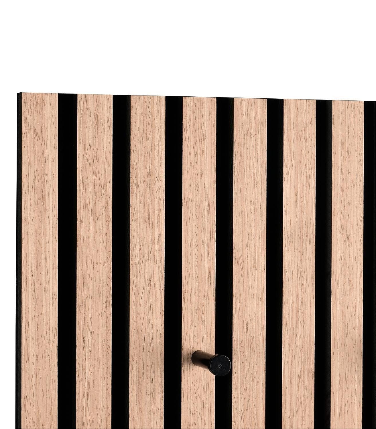 MIRRORS AND MORE Garderobenpaneel GRACE, Artisan Eiche Dekor, Schwarz, MDF, 3 Haken, B 60 x H 30 x T 7,5 cm – Bild 3 von 5