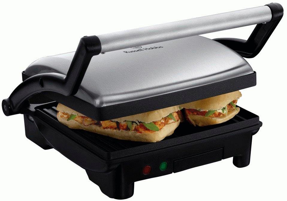 RUSSELL HOBBS Kontaktgrill Paninigrill Cook at Home 3in1 17888-56, 1800 W, Tischgrill, Panini & Sandwich Maker, antihaftbeschichtete Platten