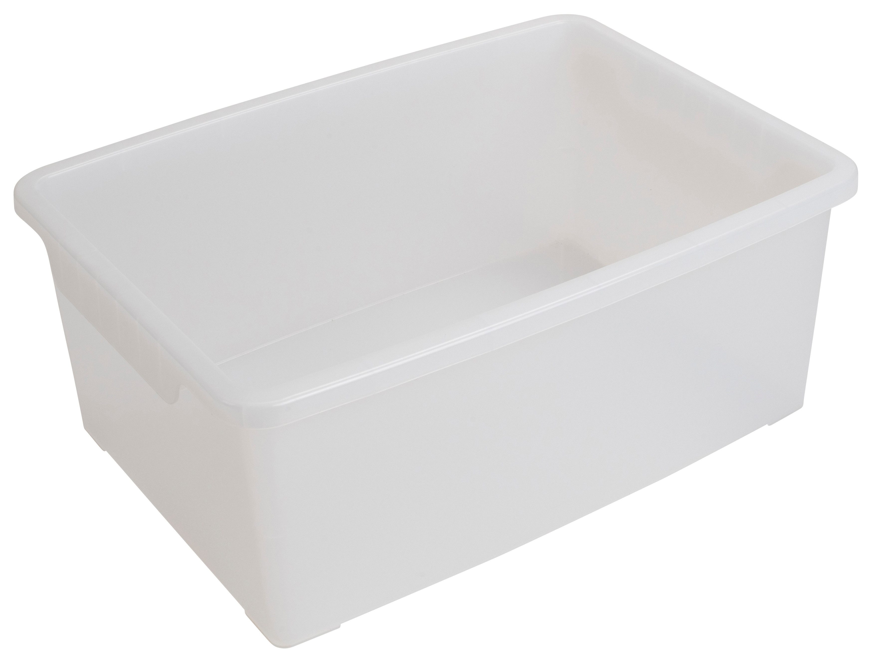 Betzold Aufbewahrungsbox Aufbewahrungsbox, 16 x 39,5 x 27,5 cm, weiß-transparent, ohne Deckel