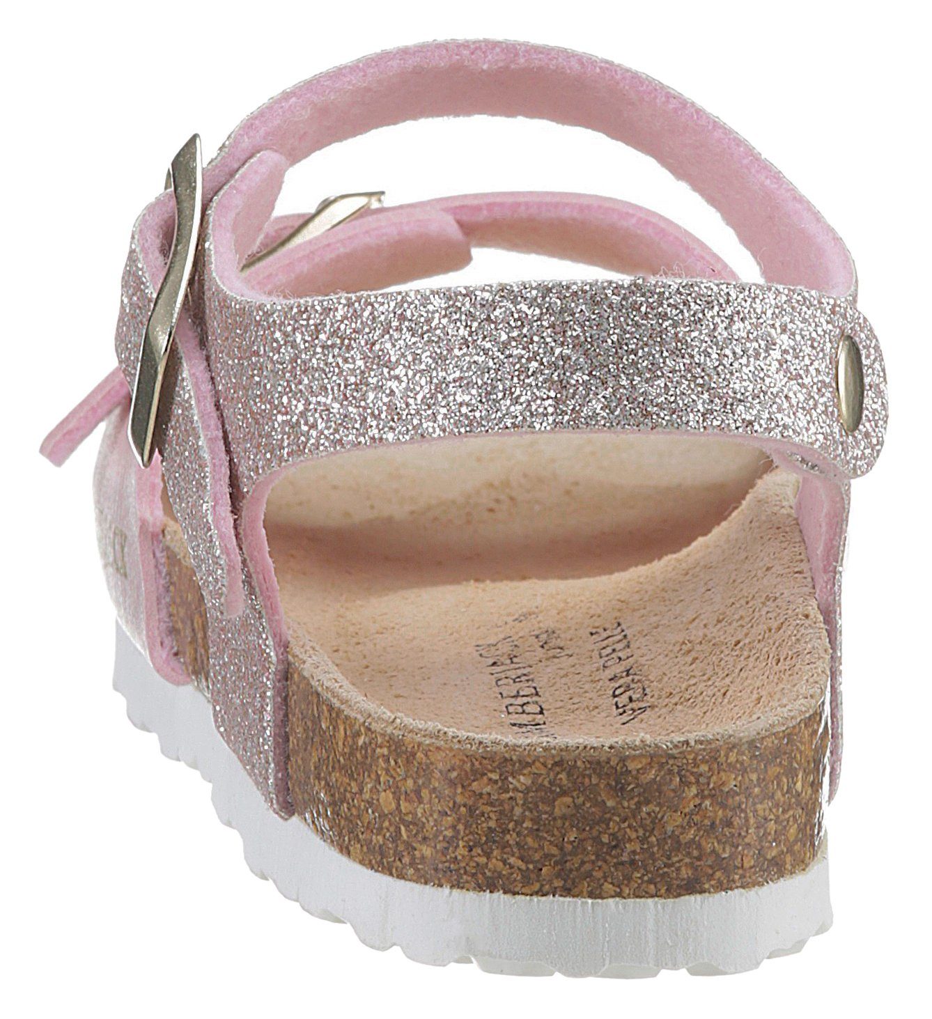 LUMBERJACK Glitzer rosa-metallic Sandale mit