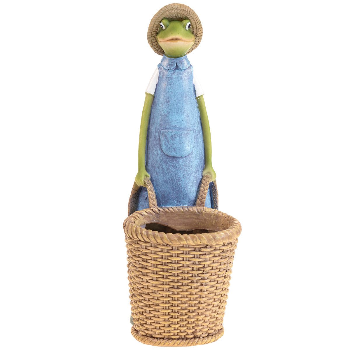 Viana Dekofigur Frosch Gärtner Dekofigur Pflanztopf Polyresin Gartendeko