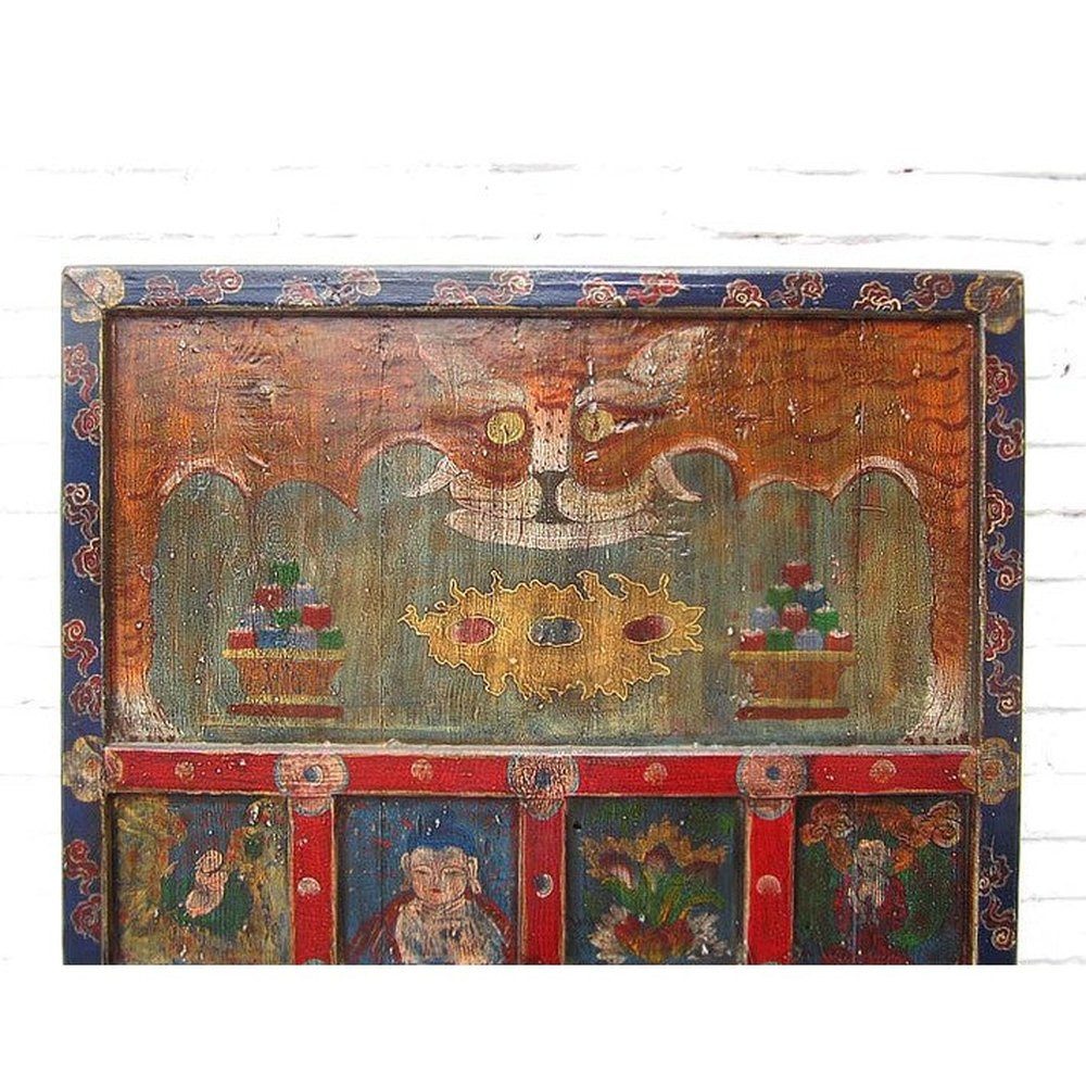 Luxury-Park-Direct Kommode China buddhistisches Wandbild traditionell bemalter Rahmen Pinie.Luxur