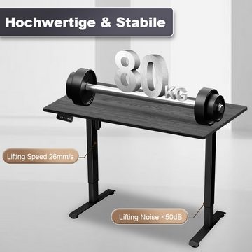Clanmacy Schreibtisch Elektrisch höhenverstellbares Tischgestell bis belastbar 80kg Schwarz, Stahl