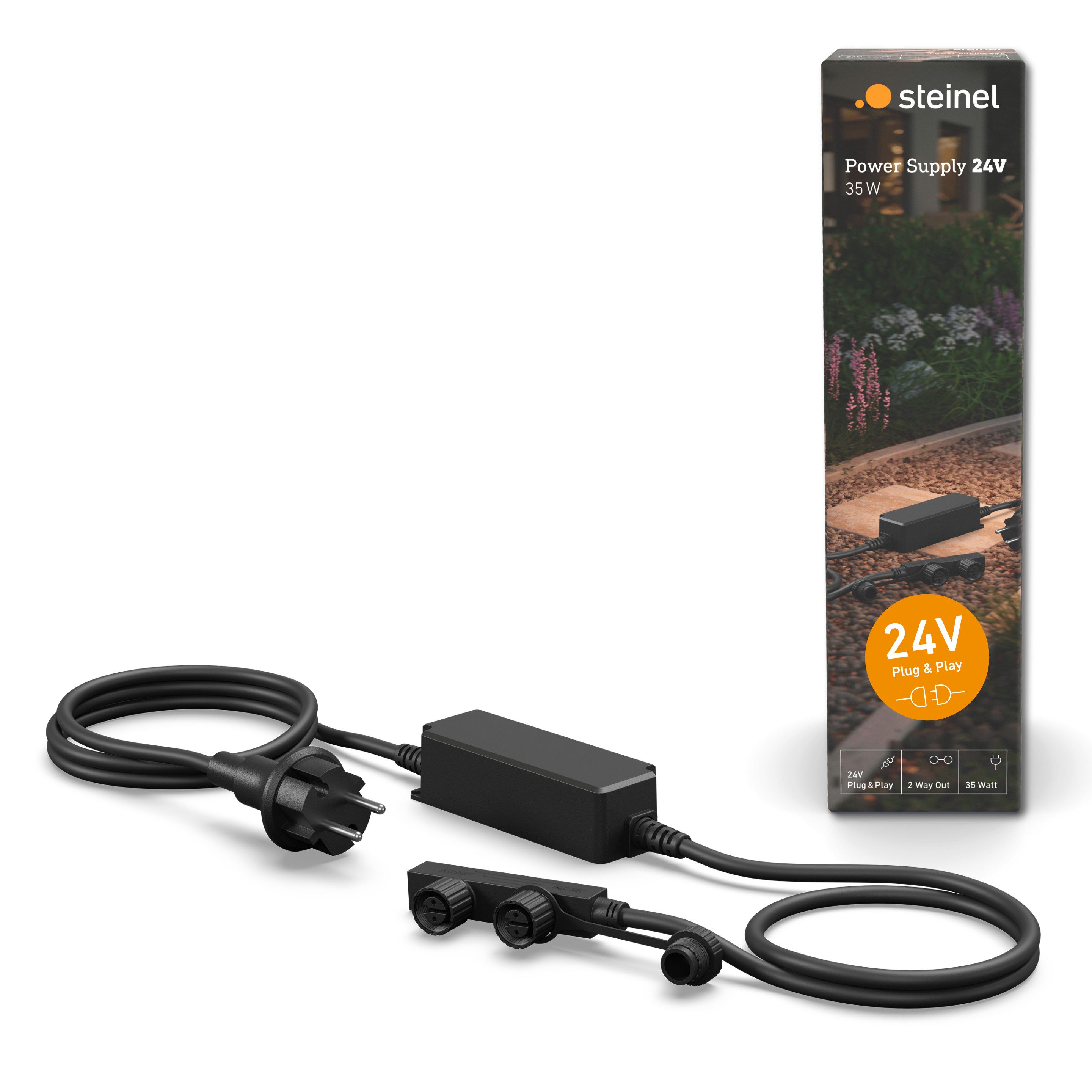steinel Netzteil 24 V LED Trafo (35 W, 2 Ausgänge, Plug & Play, Niedervolt, 24V-Garten Zubehör)