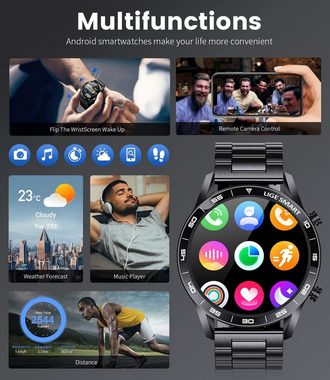 Lige Telefonfunktion IP67 Wasserdicht Herren's Smartwatch (1,39 Zoll, Android/iOS), mit Herzfrequenz, Blutdruck, Schlafüberwachung, 100+ Sportmodi Fitness