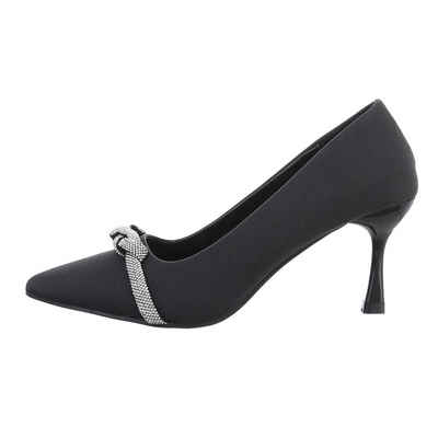 Ital-Design Damen Abendschuhe Party & Clubwear High-Heel-Pumps Pfennig-/Stilettoabsatz High Heel Pumps in Schwarz