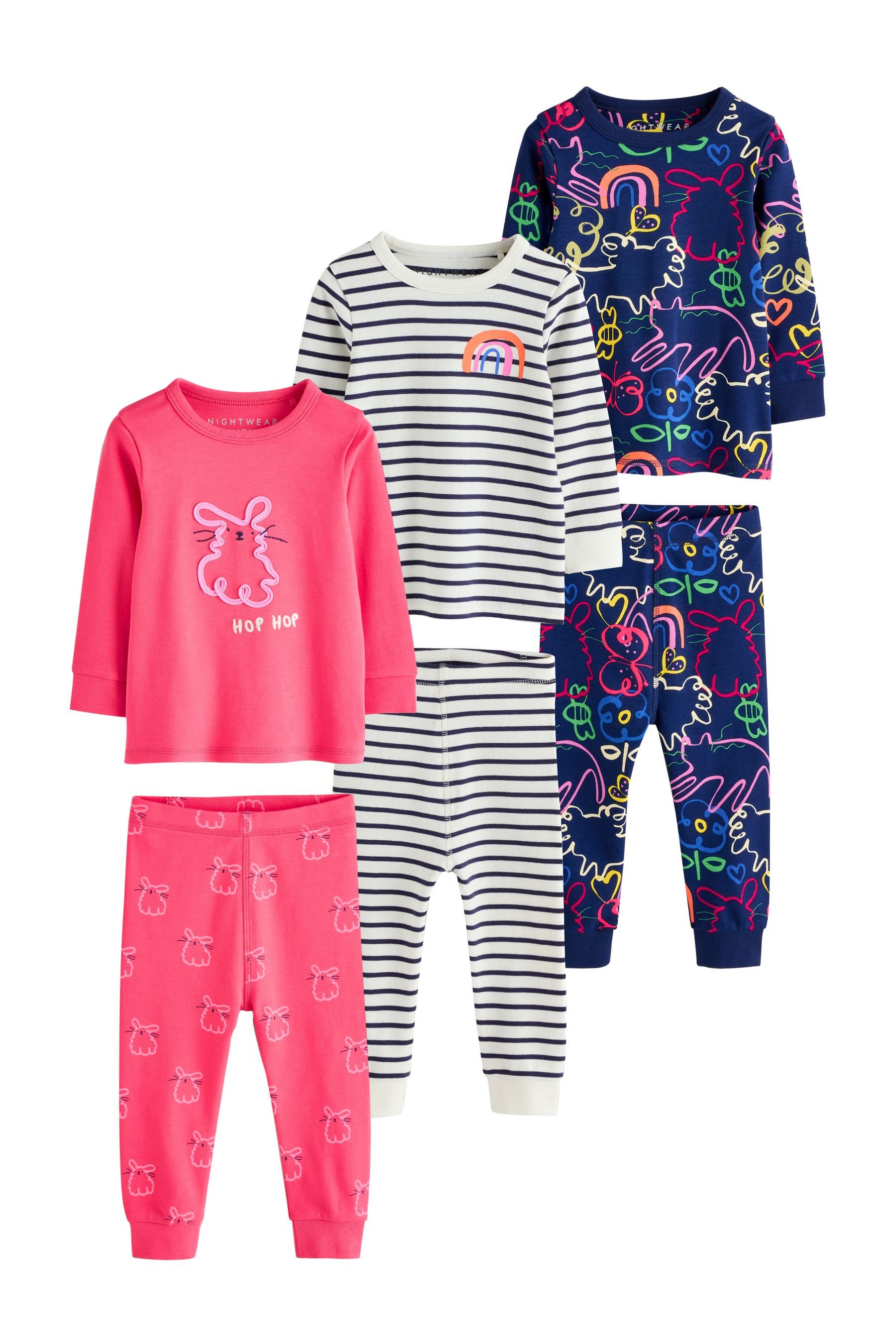 Next Pyjama Snuggle Schlafanzug im 3er-Pack, Stampy Star (6 tlg)