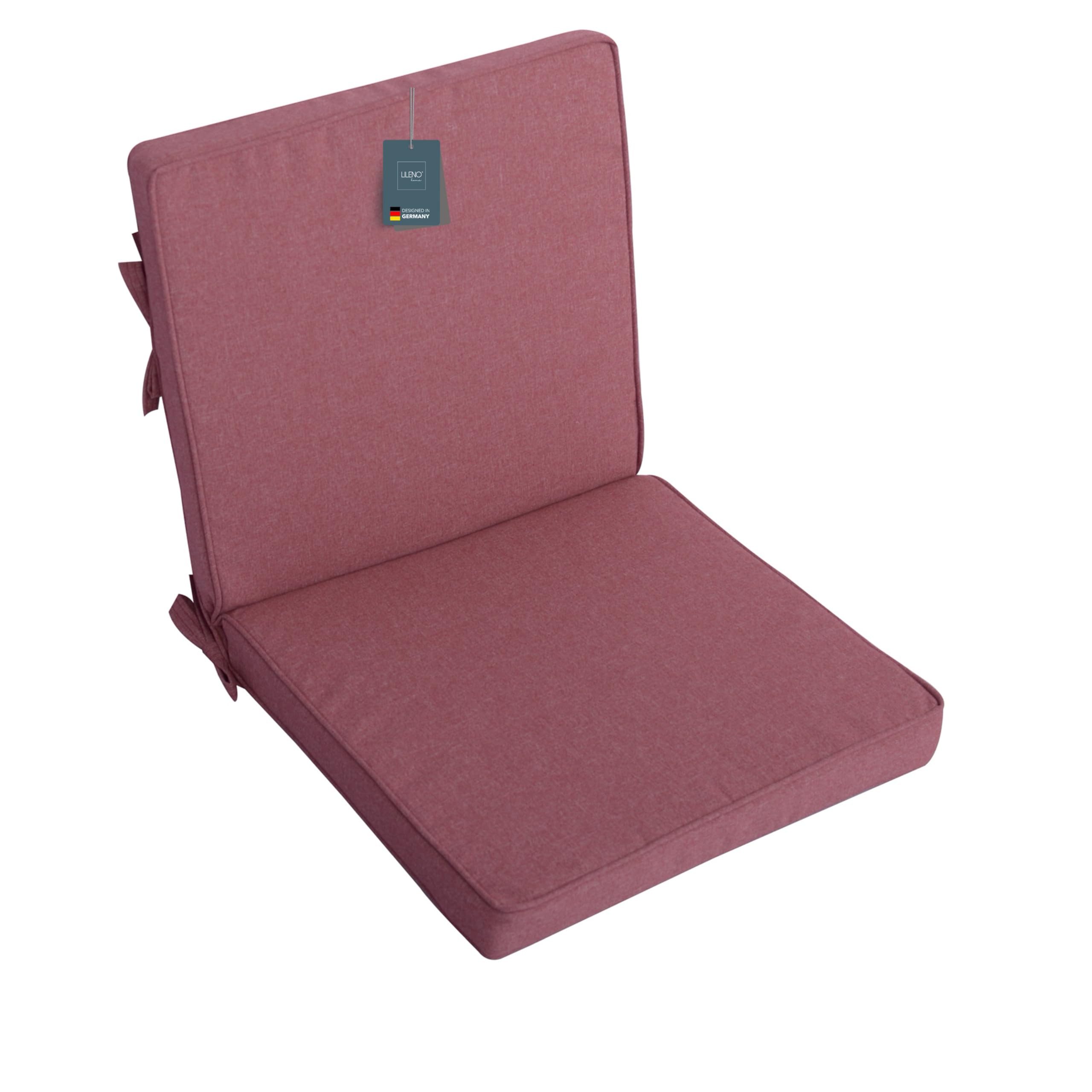 LILENO HOME Polsterauflage Niedriglehner, bequeme Sitzauflage für Gartenmöbel, Stuhlkissen, (1er Set), Gartenstuhl Auflage in Rot, Sitzpolster waschbar
