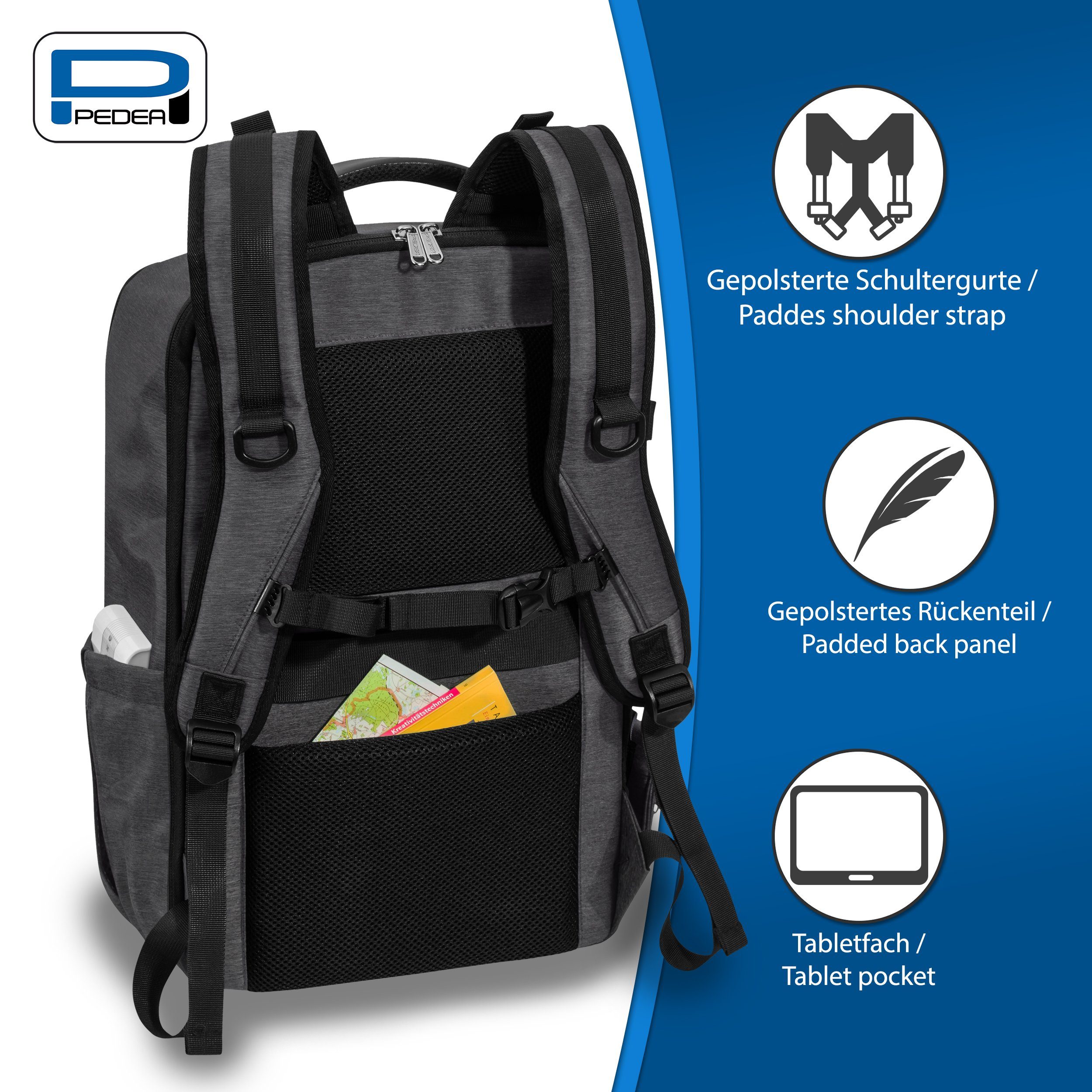 PEDEA Fotorucksack NOBLE Kamerarucksack mit variabler Inneneinteilung und viel Stauraum, Mit Regenschutz, variabler Inneneinteilung und viel Stauraum – Bild 4 von 5