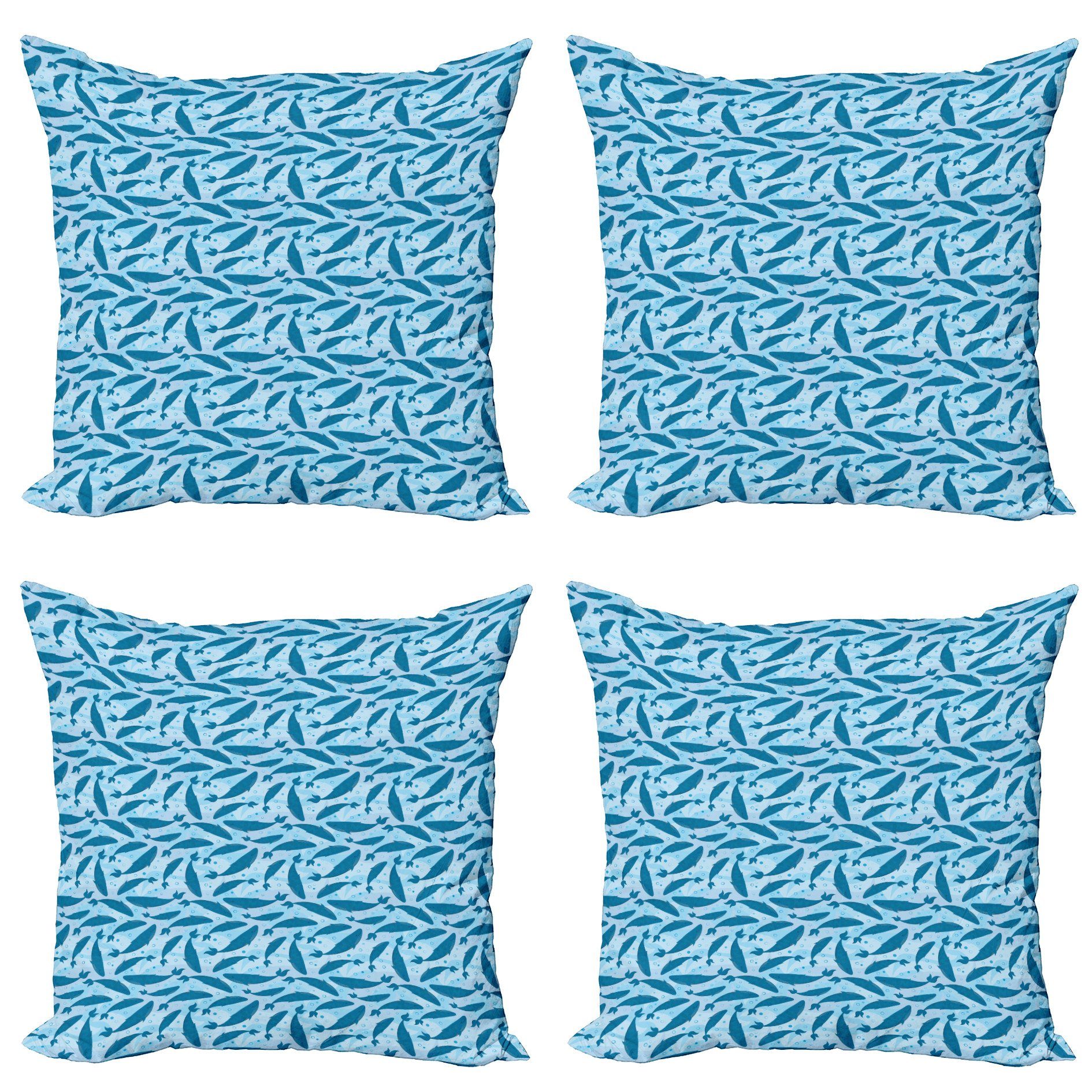 Kissenbezüge Modern Accent Doppelseitiger Digitaldruck, Abakuhaus Blue Stück), Wassertiere (4 Big Wal