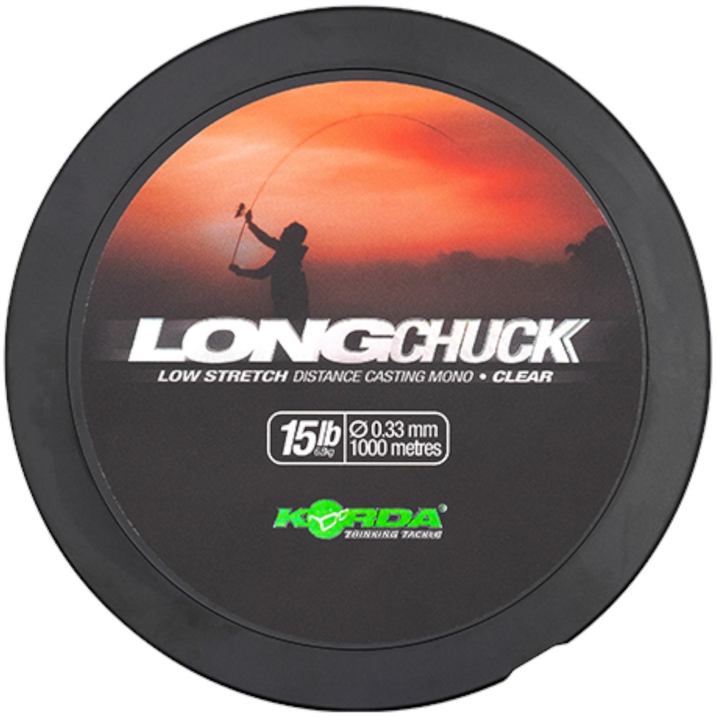 Korda Angelschnur Korda Long Chuck Clear - 1000m monofile Karpfenschnur, 0.33 m Länge, 0.33 mm Fadendurchmesser, (1000-St)