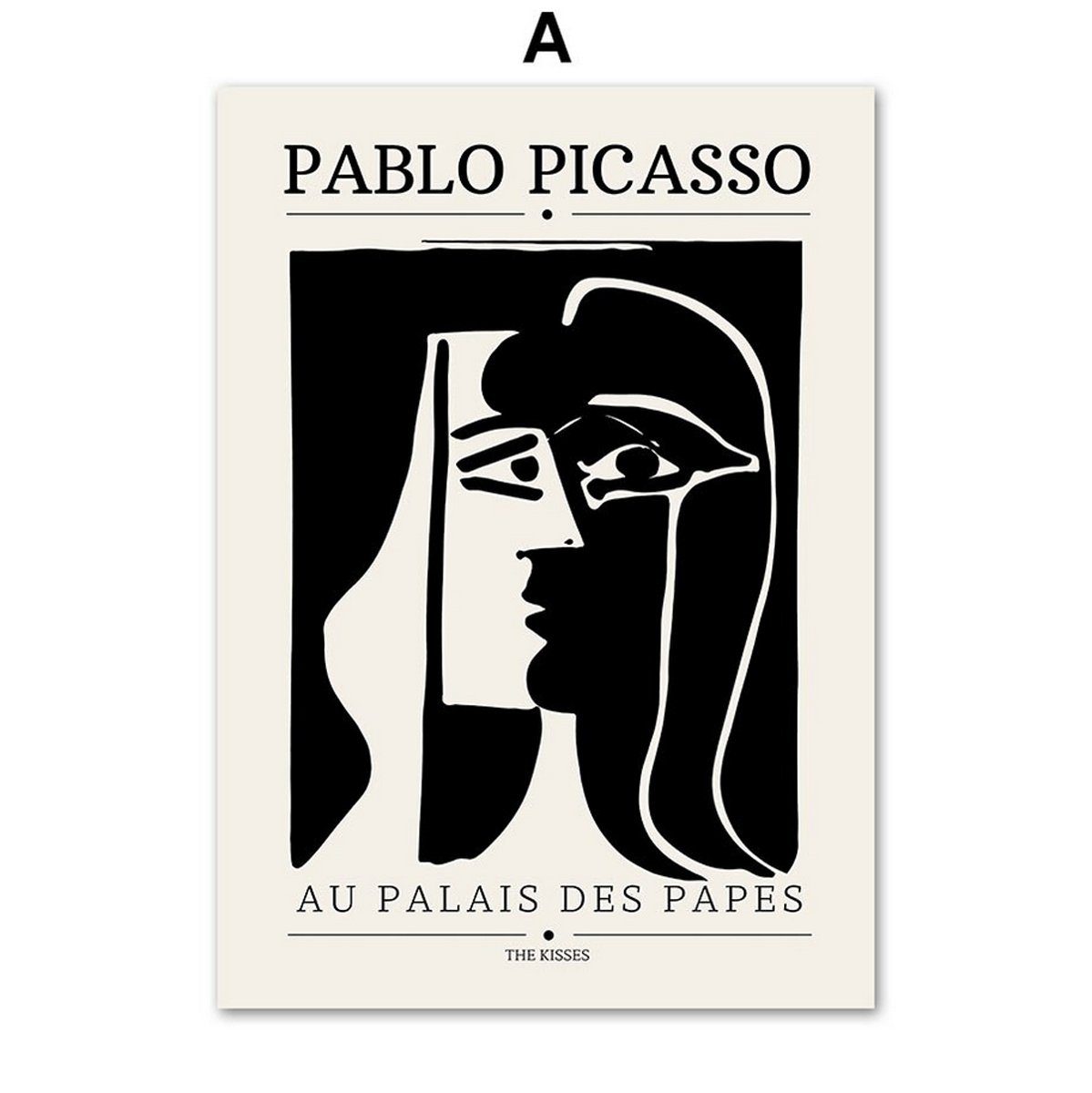 TPFLiving Kunstdruck (OHNE RAHMEN) Poster - Leinwand - Wandbild, Bauhaus - Geometrische Formen - (Henri Matisse - Pablo Picasso), Farben: schwarz und weiß - Größe 21x30cm