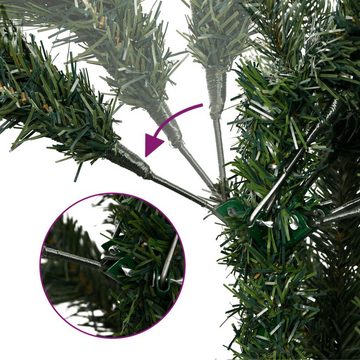 vidaXL Künstlicher Weihnachtsbaum Künstlicher Weihnachtsbaum Klappbar 300 LEDs Kugeln 240 cm