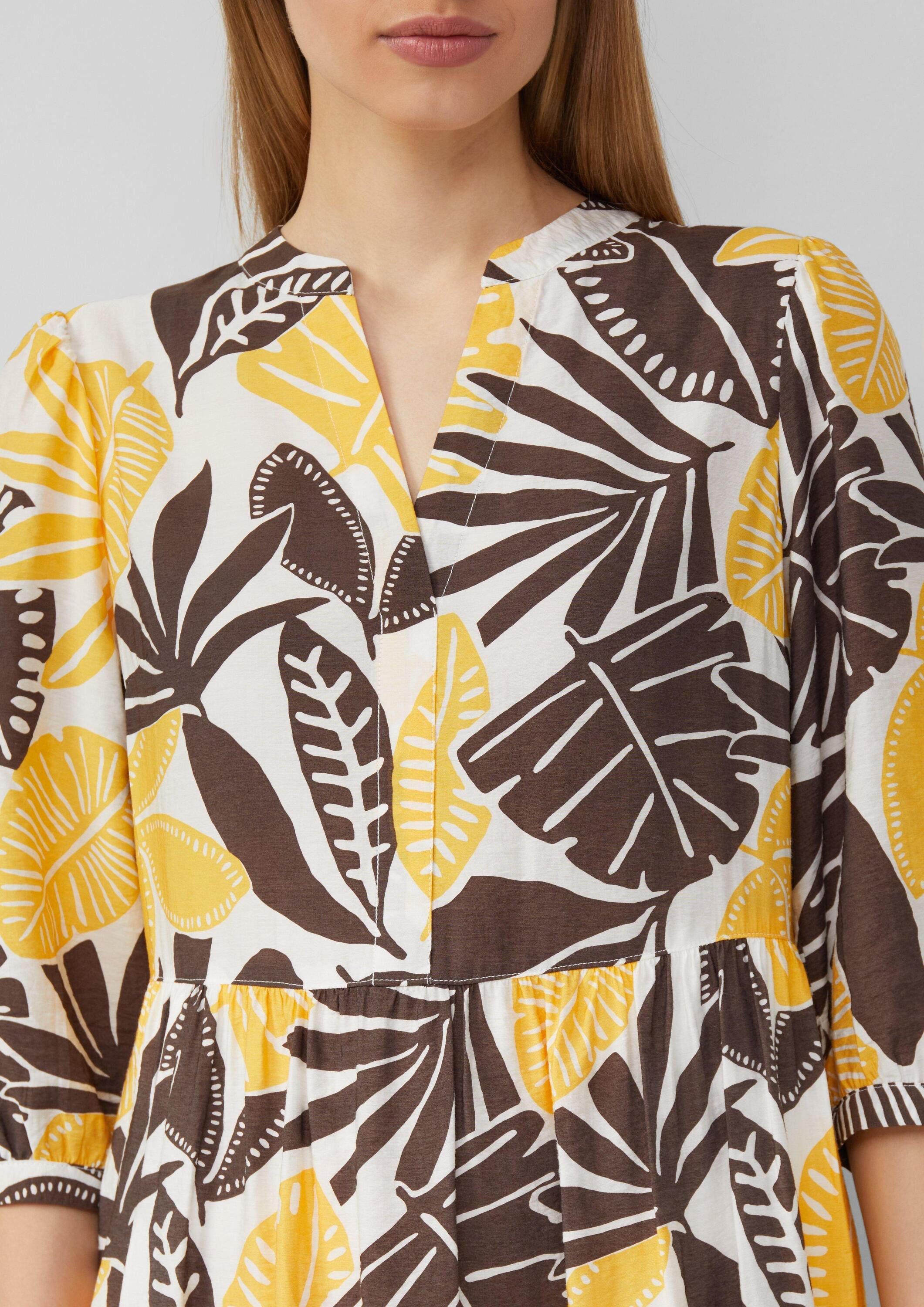 s.Oliver Minikleid Kleid Strukturiertes Kleid aus Viskosemix mit Eingrifftaschen