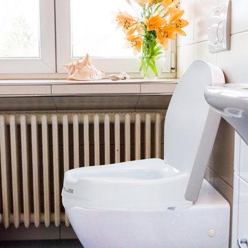 Clanmacy Toilettensitzerhöhung Toilettensitzerhöhung Hygienezubehör Toilettenhilfen 10 cm mit Deckel