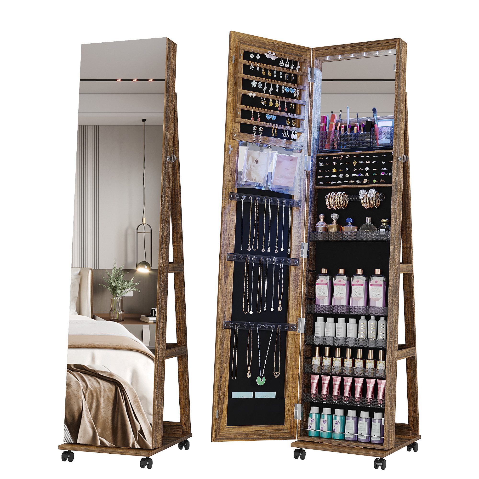 LVifur Schmuckschrank 360° Drehbarer Schmuckschrank mit günstig online kaufen