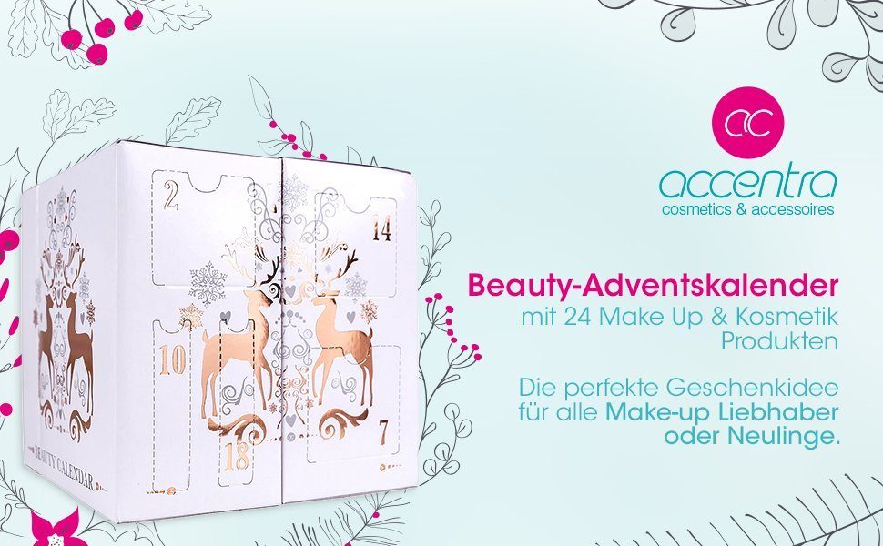 Frauen Applikatoren für ACCENTRA Wimpern, & Adventskalender Lidschatten, Beauty Adventskalender 24 Make-up Nagellack, Kosmetikprodukte Lippenstift, uvm,