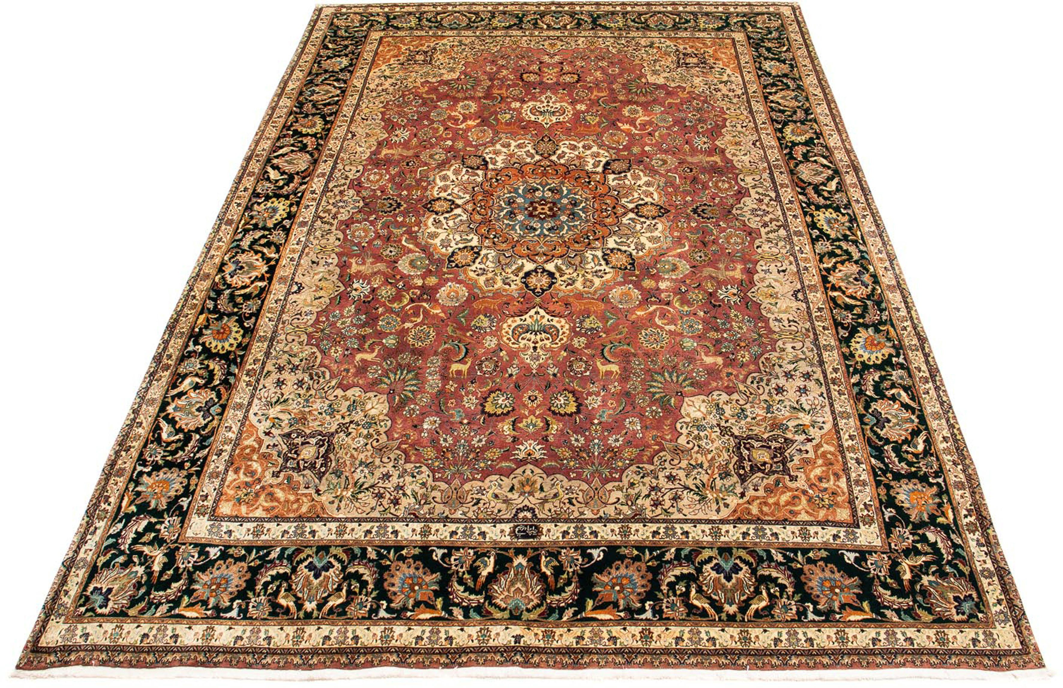 Orientteppich Perser - Täbriz - Royal - 398 x 295 cm - mehrfarbig, morgenland, rechteckig, Höhe: 7 mm, Wohnzimmer, Handgeknüpft, Einzelstück mit Zertifikat