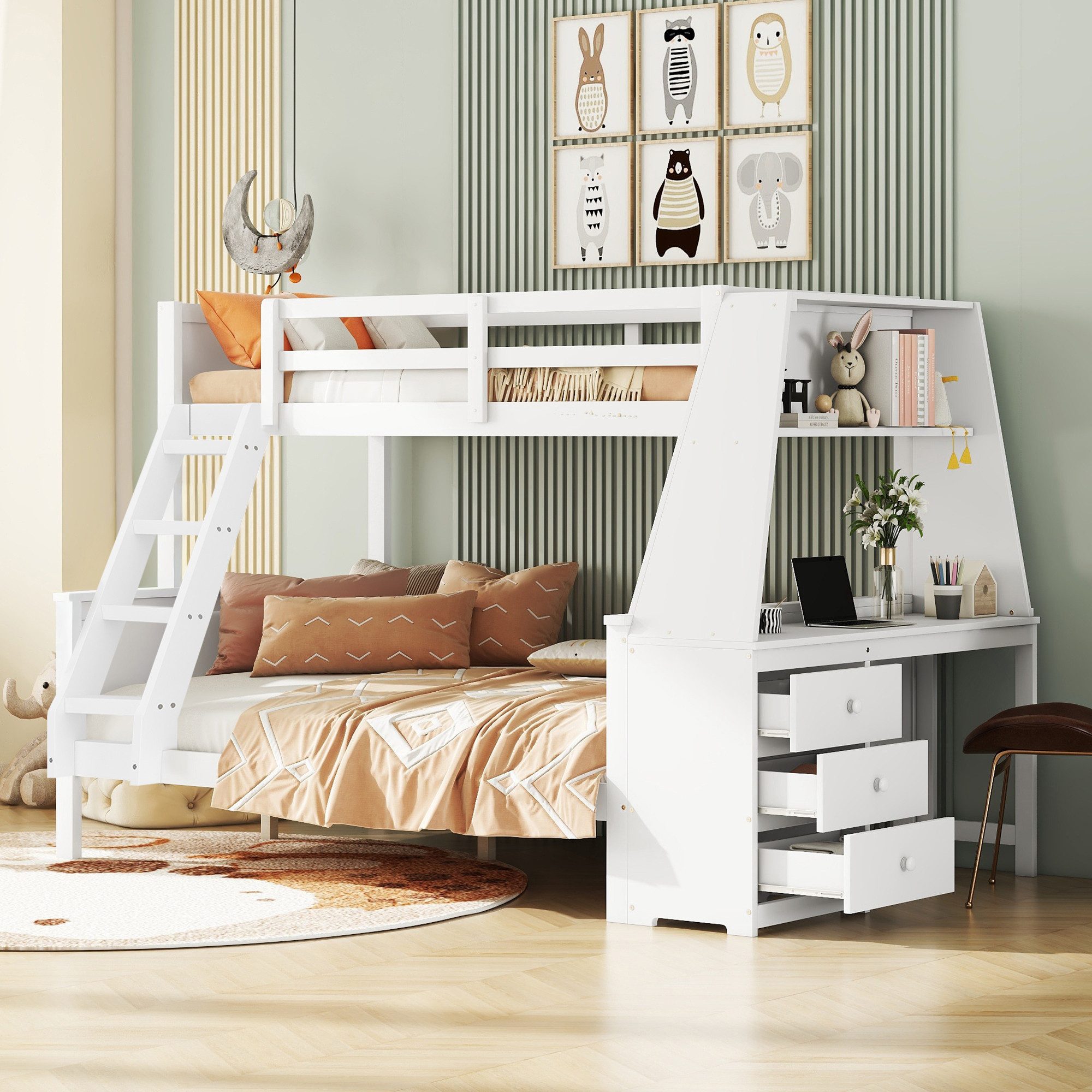 Flieks Etagenbett, Holzbett Kinderbett 90x200cm/140x200cm mit günstig online kaufen