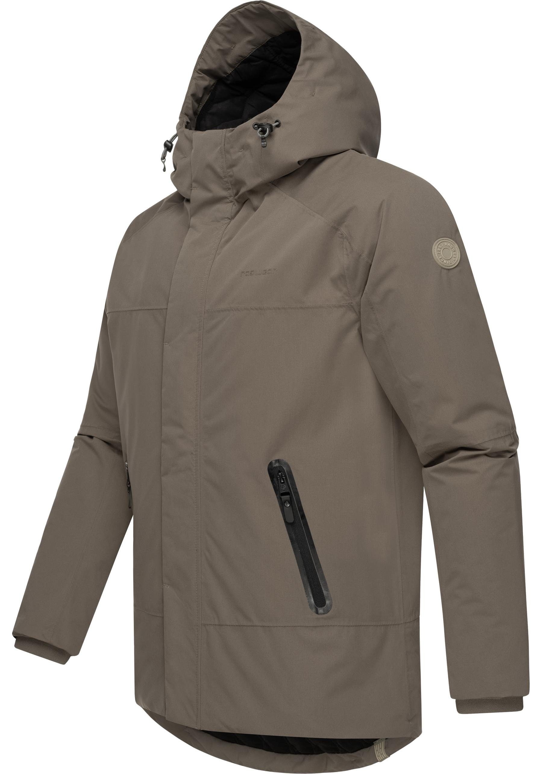 Ragwear Winterjacke Hatar Wasserdichte Herren Outdoorjacke mit großer Kapuze