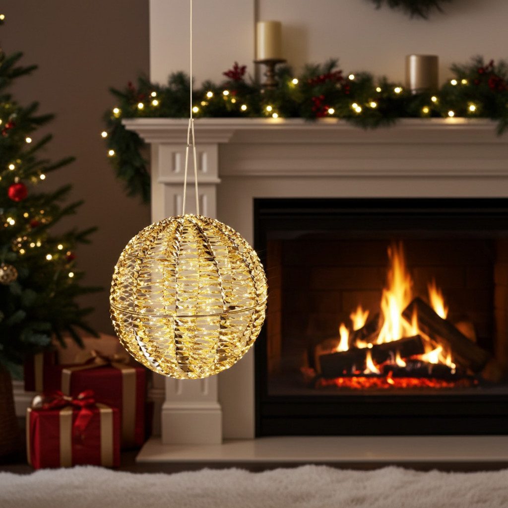 Home & styling collection Weihnachtsbaumkugel LED-Weihnachtskugel Ø50cm, 960 warmweisse Micro-LEDs, Timer, Gold, XXL LED-Weihnachtskugel mit 960 Micro-LEDs, 6h-Timer